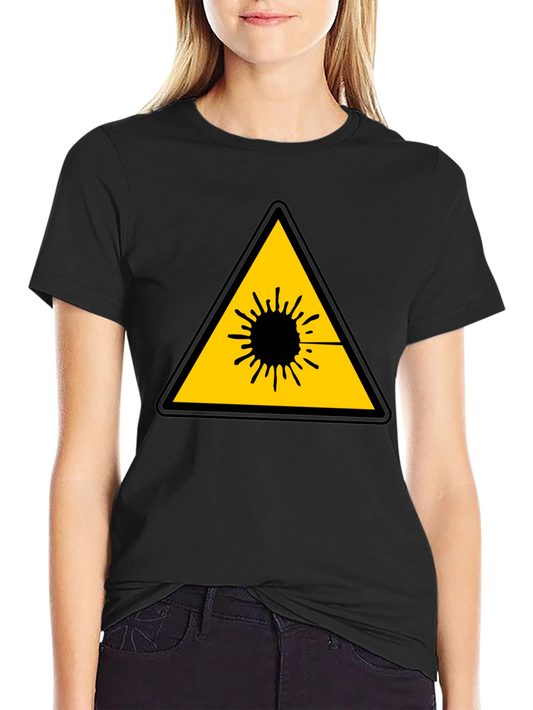 Laser Hazard Black T-Shirt - Warning Graphic Tee