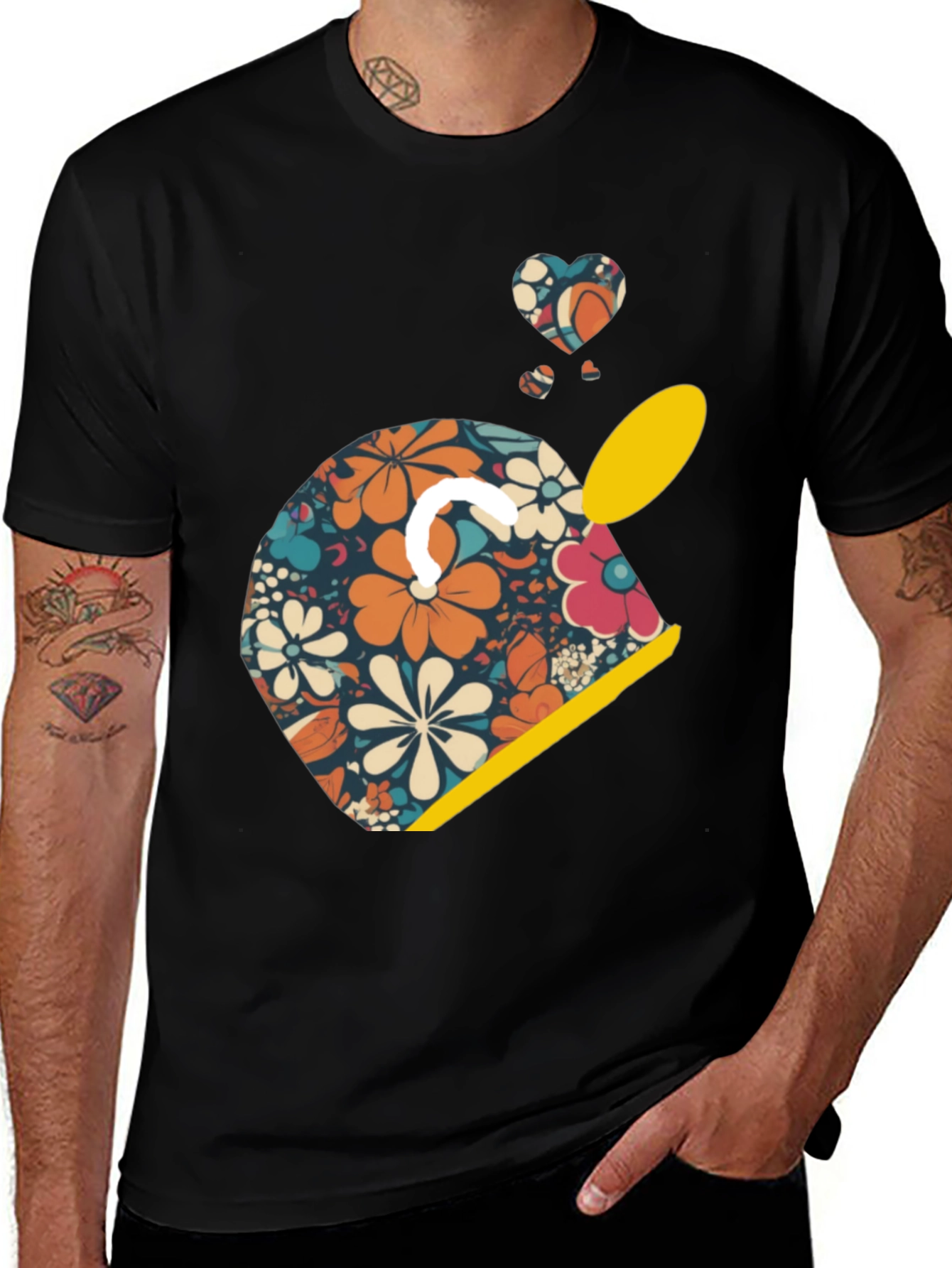 Retro Floral Helmet Graphic Tee