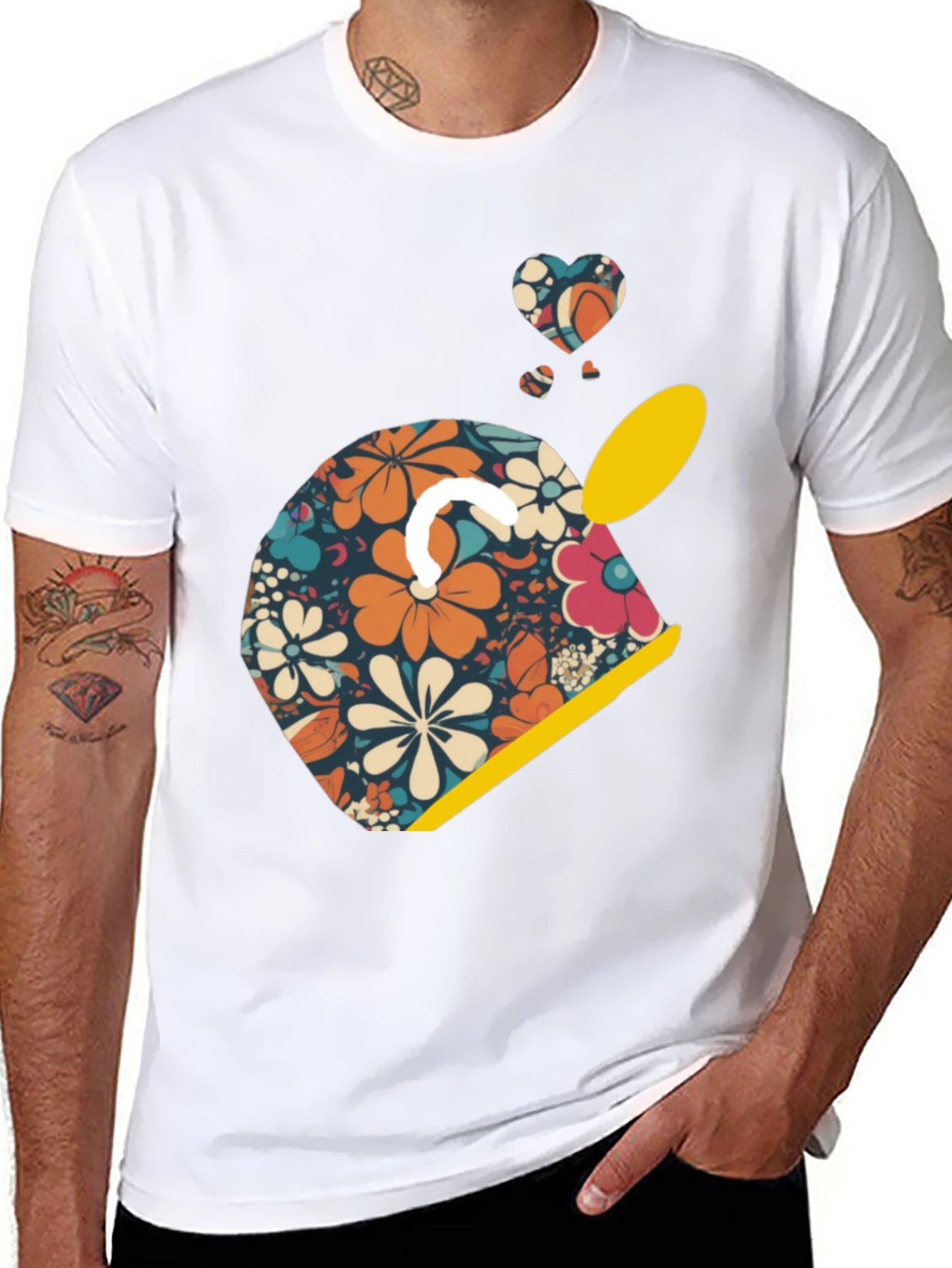 Retro Floral Helmet Graphic Tee