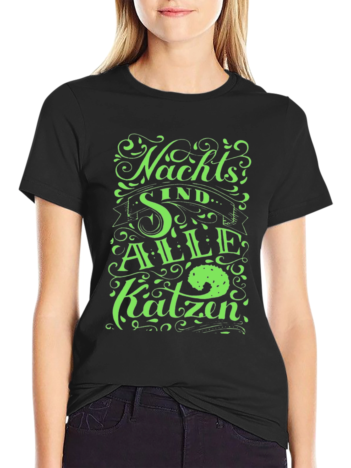 Nachts Sind Alle Katzen Black T-Shirt