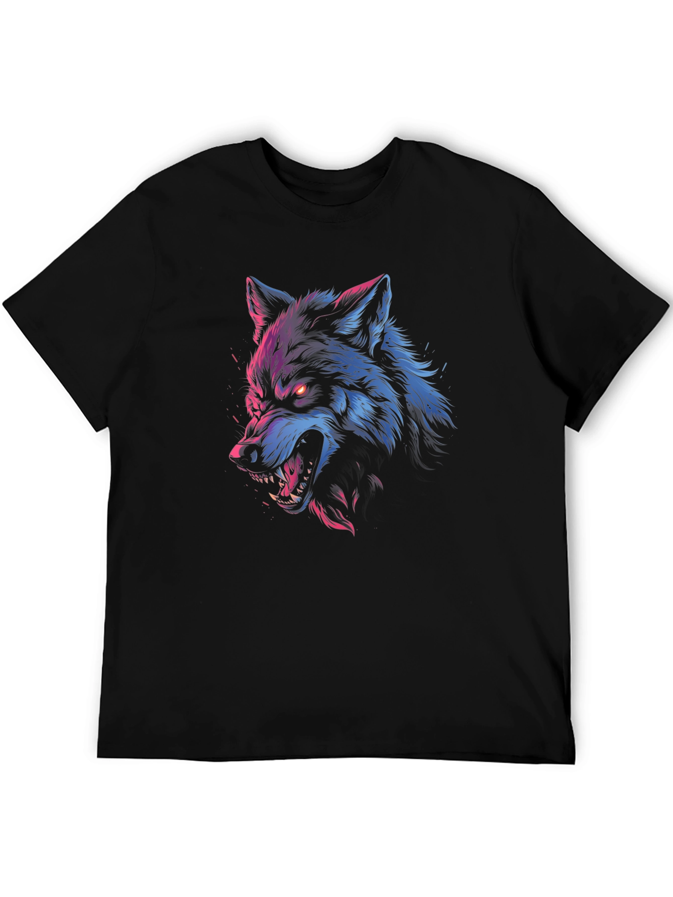 Wolf Graphic Print T-Shirt - Fierce Style