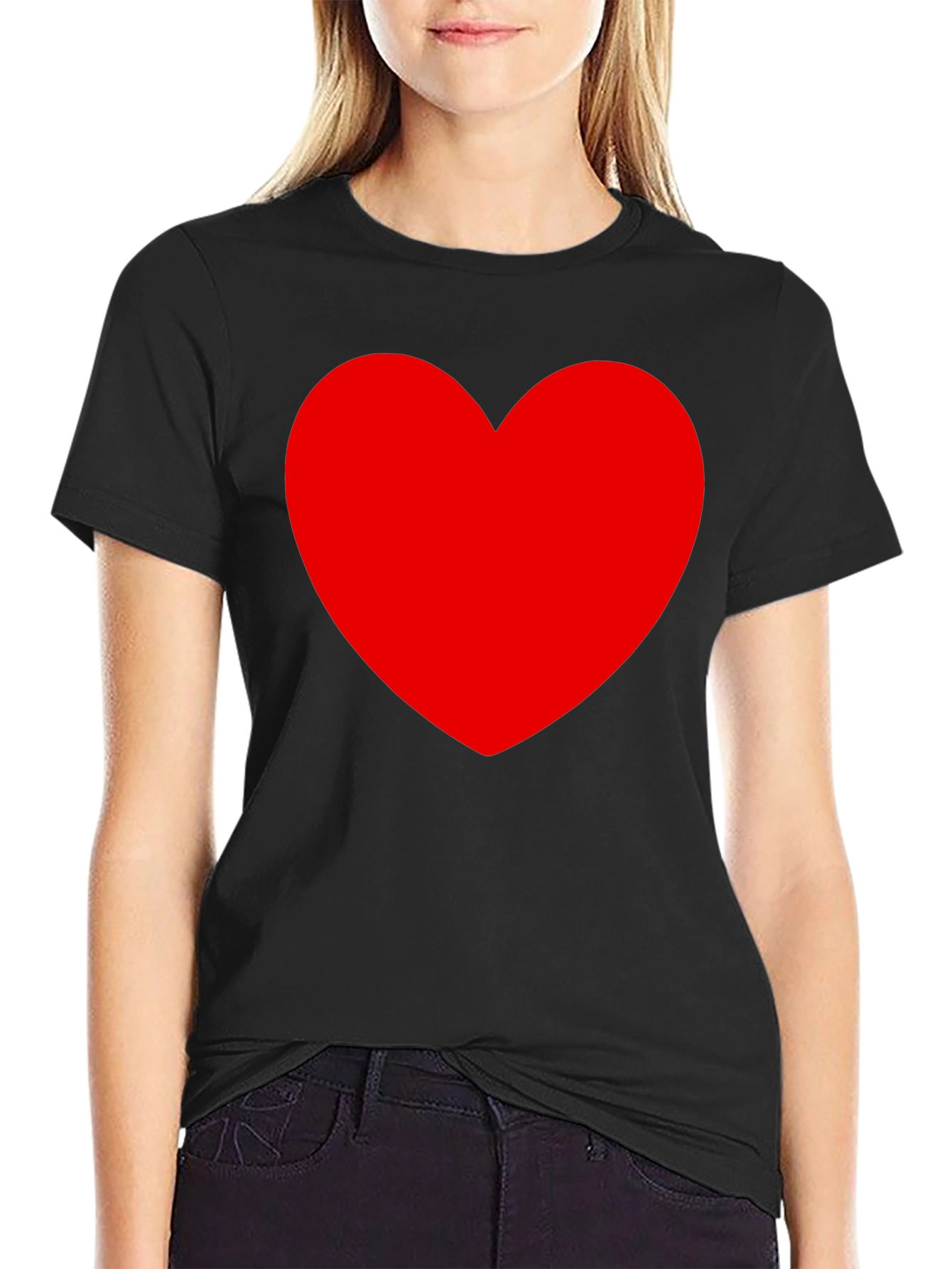 Heart Graphic Black Tee - Express Your Love!