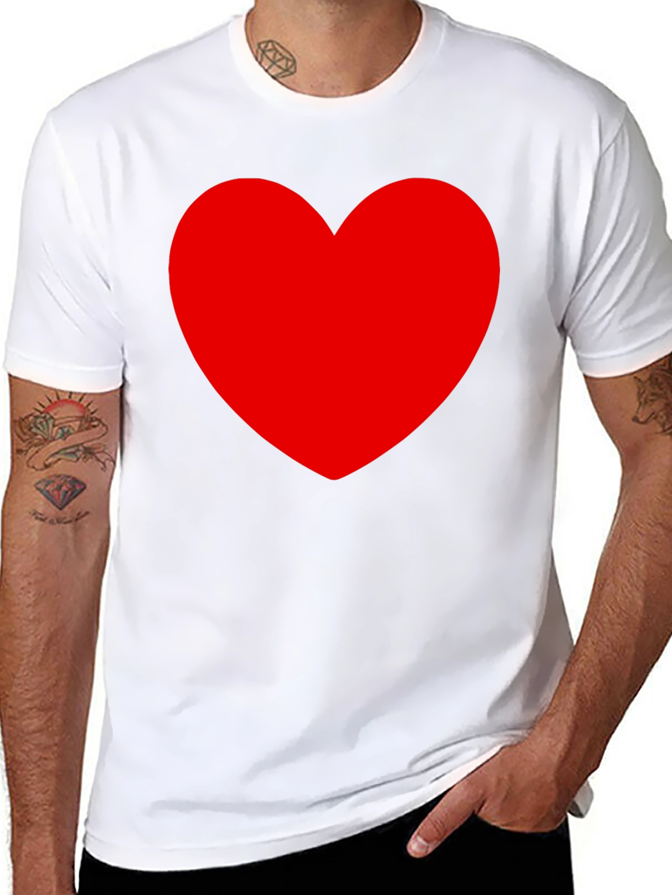 Heart Graphic Black Tee - Express Your Love!