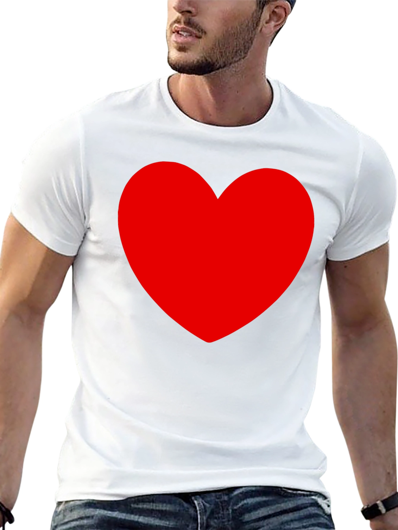 Heart Graphic Black Tee - Express Your Love!
