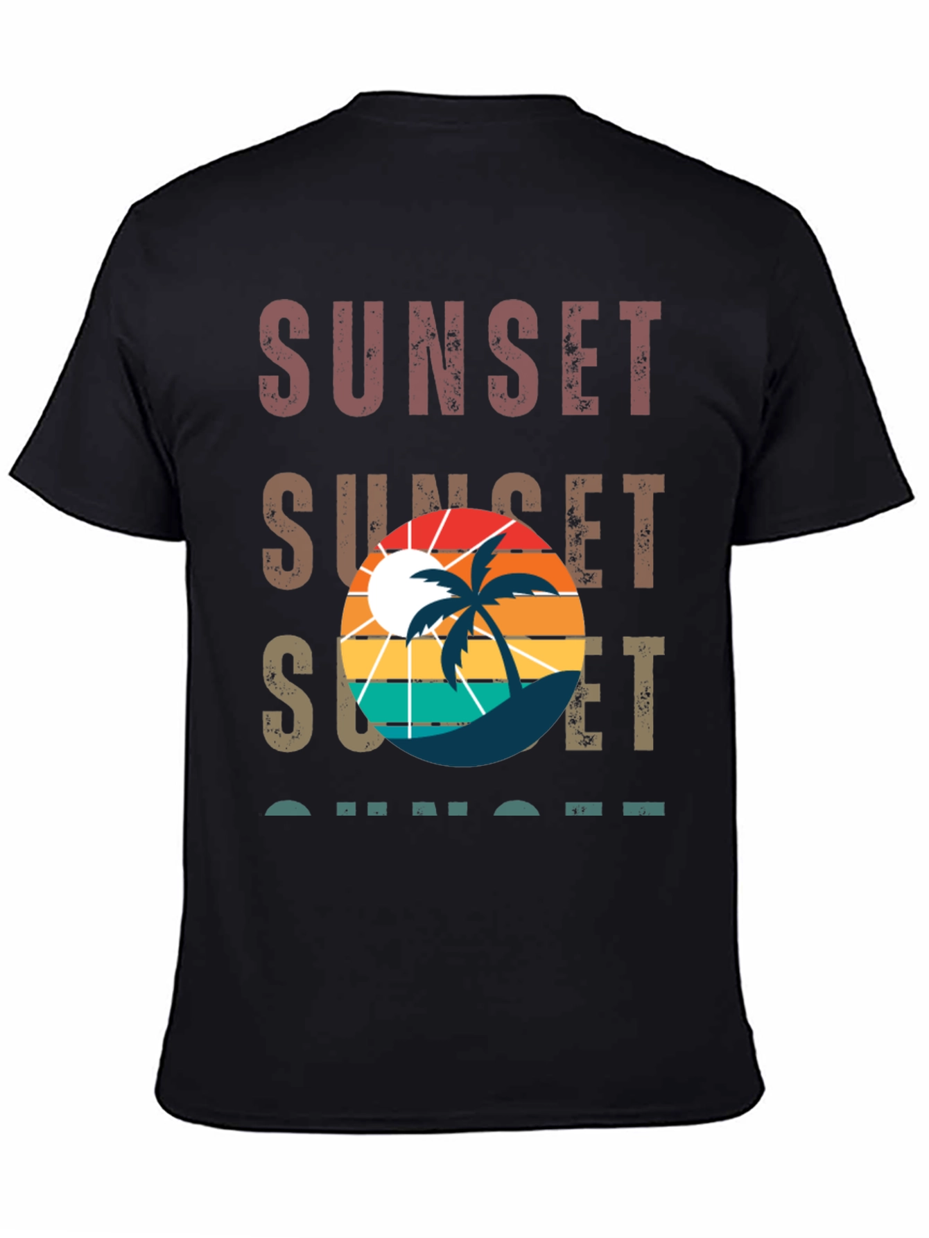 Sunset Palm Tree Retro Style T-Shirt