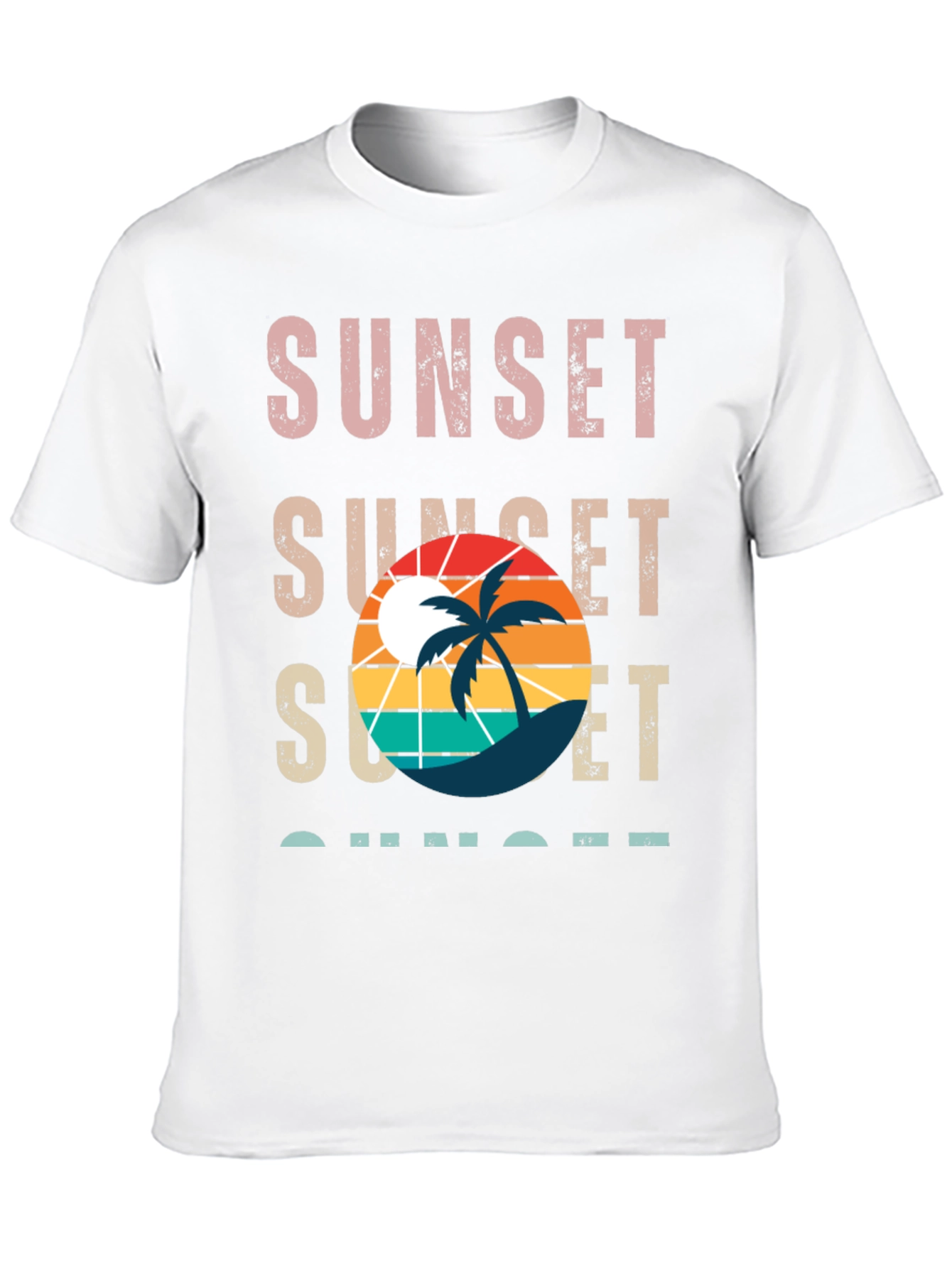 Sunset Palm Tree Retro Style T-Shirt