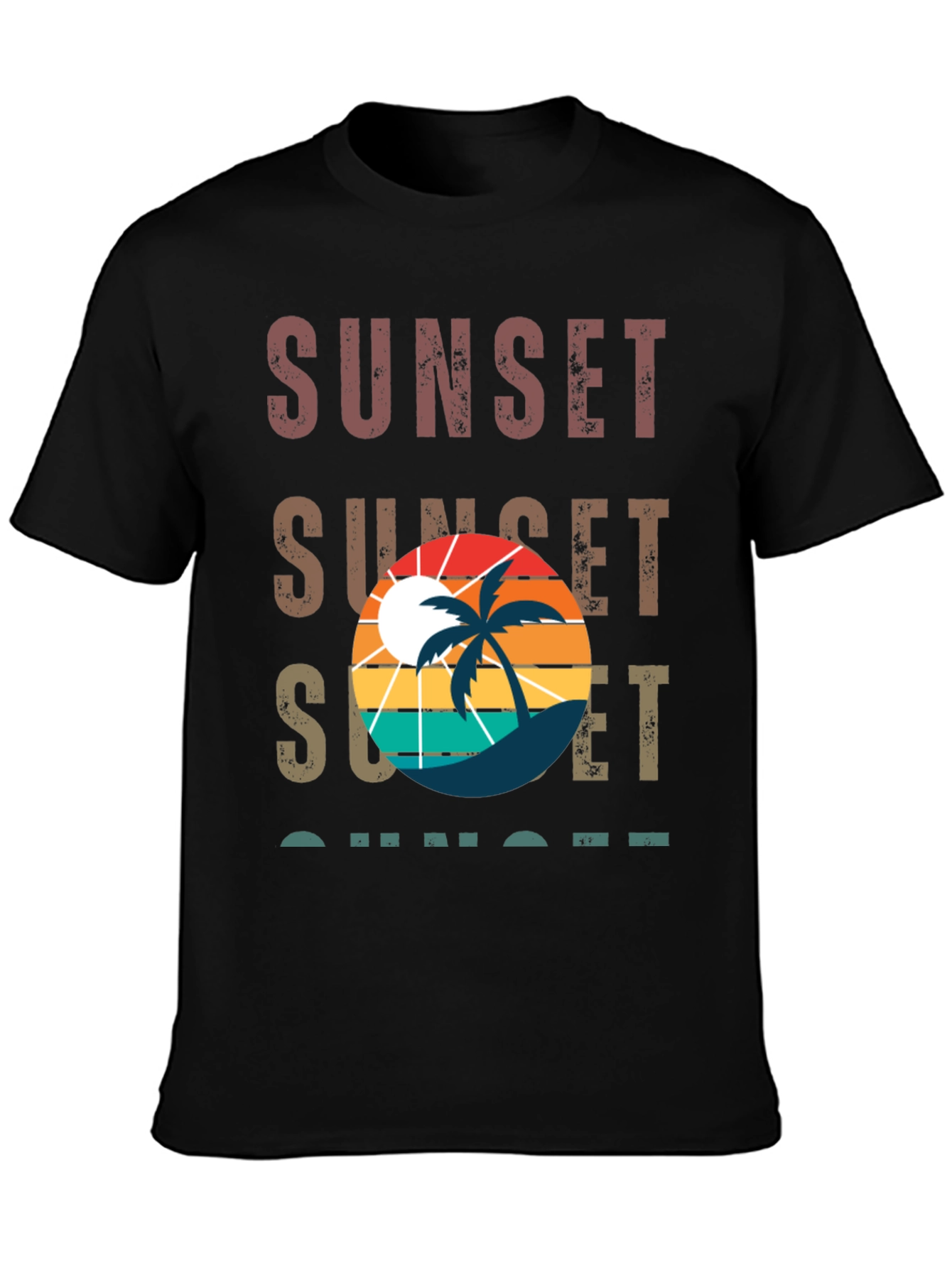 Sunset Palm Tree Retro Style T-Shirt