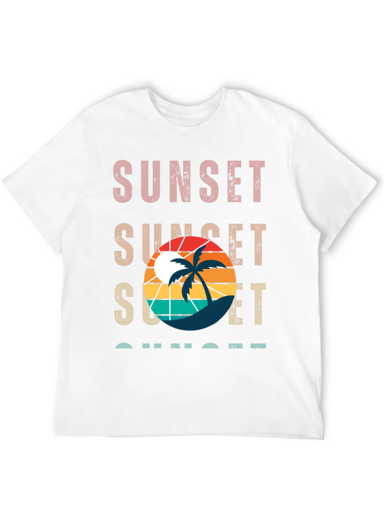 Sunset Palm Tree Retro Style T-Shirt
