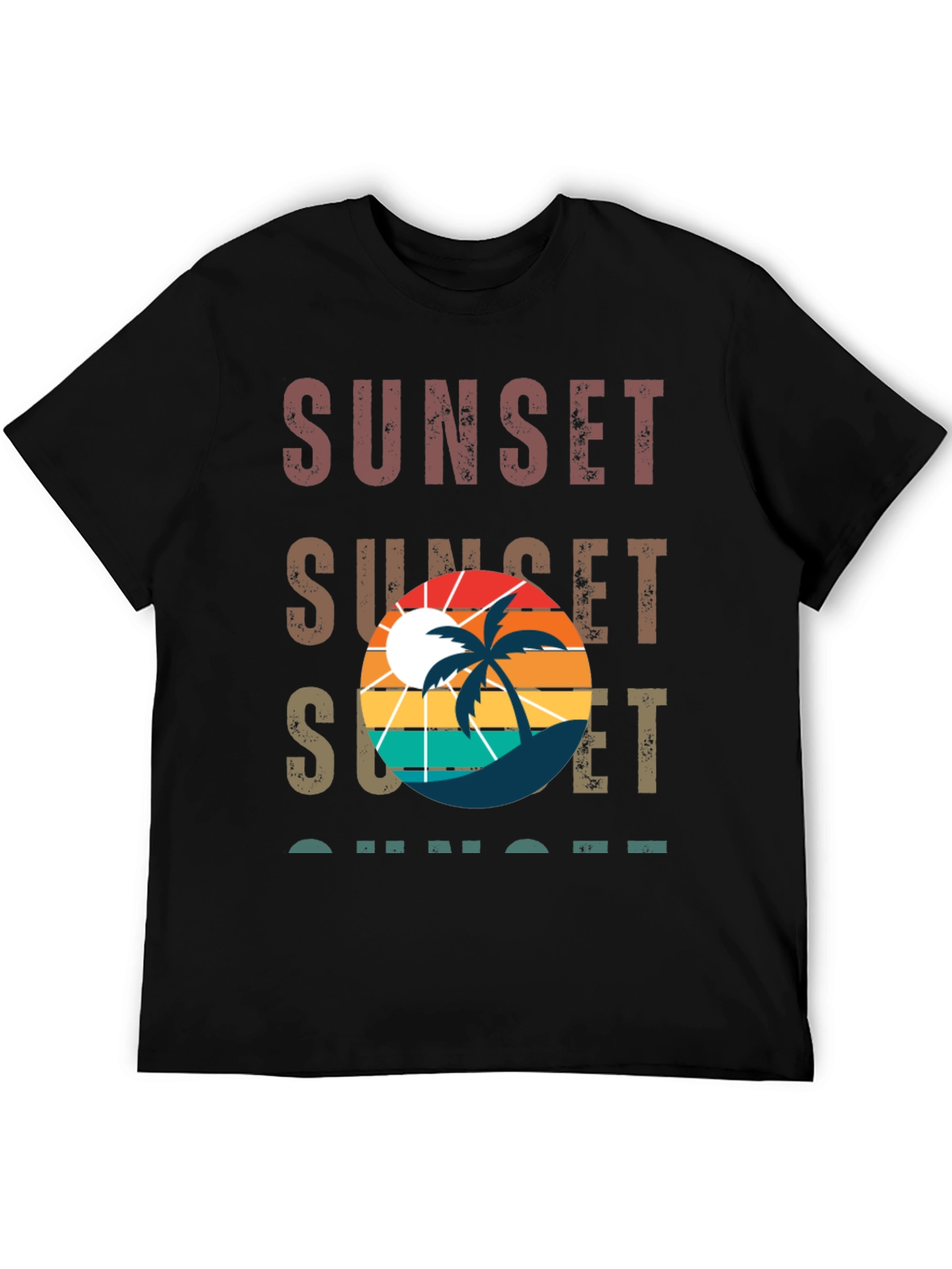 Sunset Palm Tree Retro Style T-Shirt