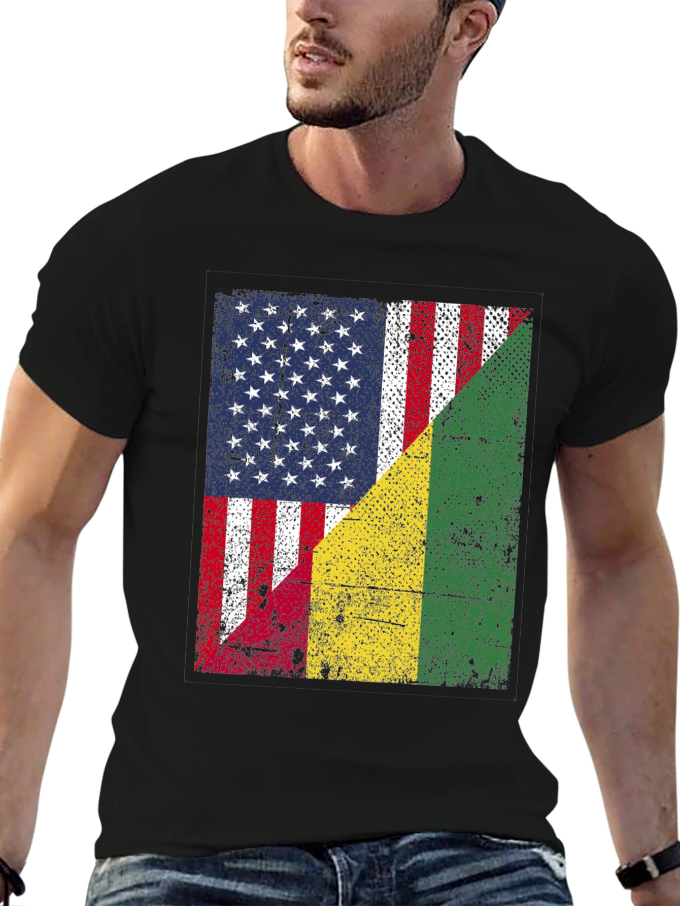 USA and Guinea Flag T-Shirt