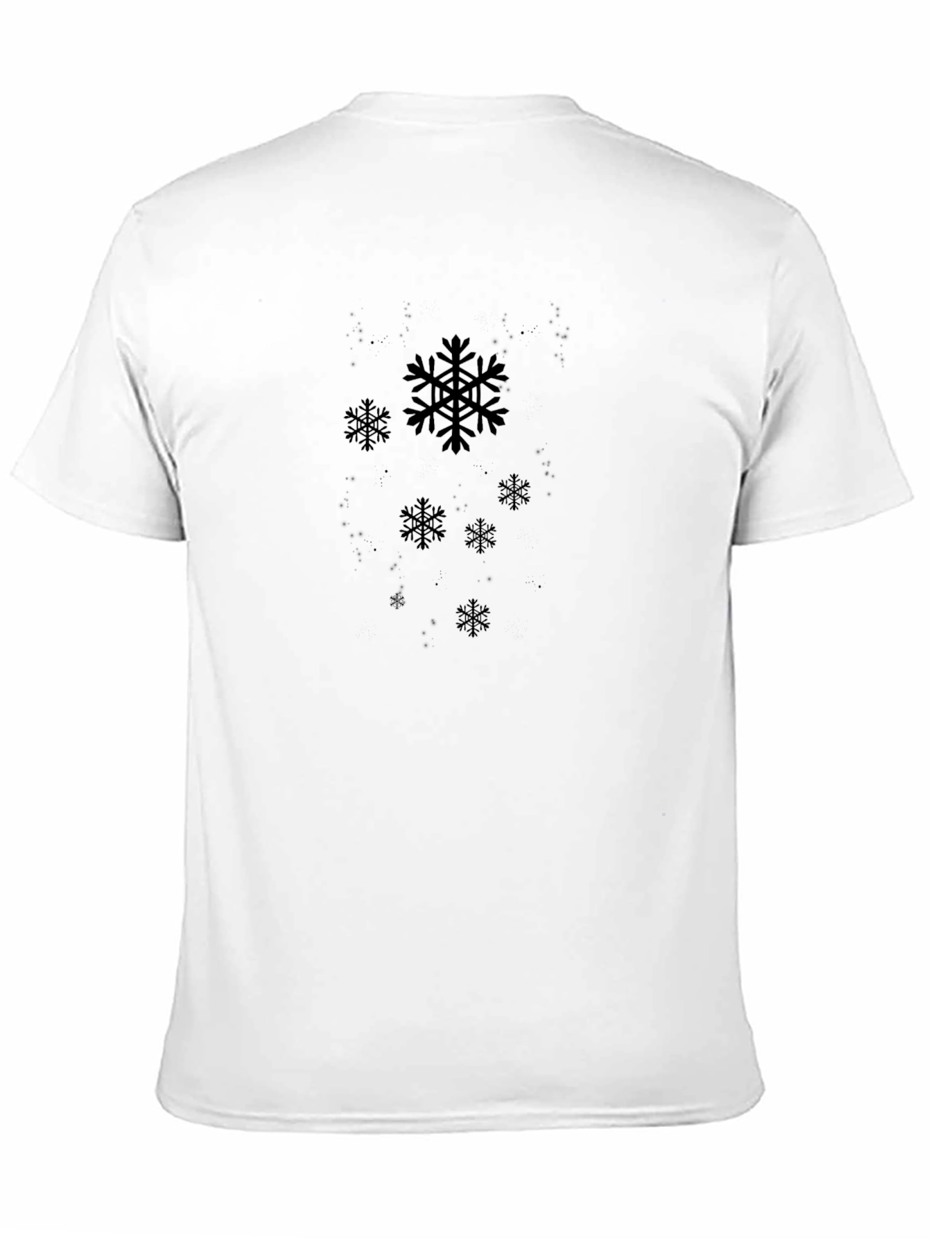 Snowflake Graphic Black T-Shirt - Stylish Winter Wear