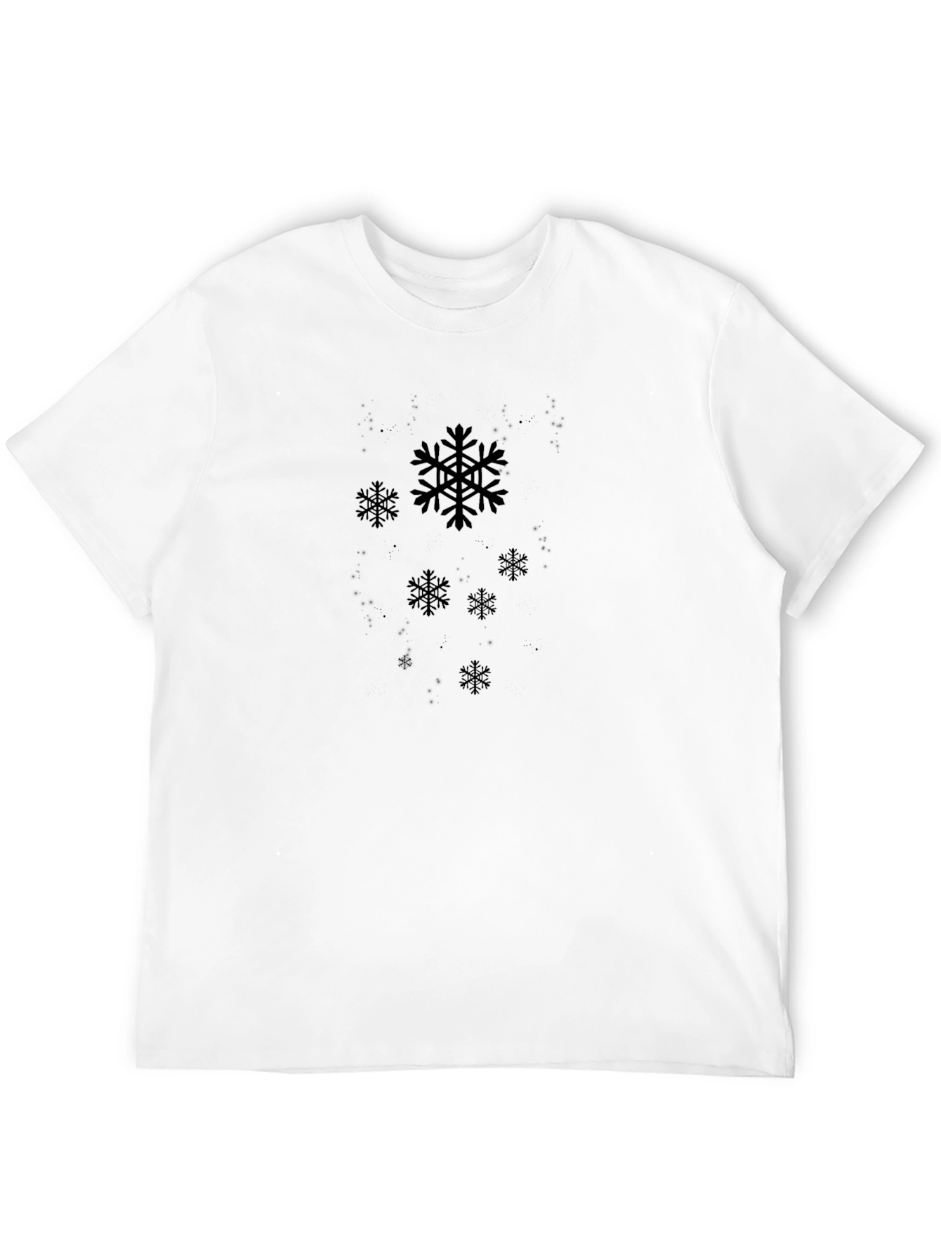 Snowflake Graphic Black T-Shirt - Stylish Winter Wear
