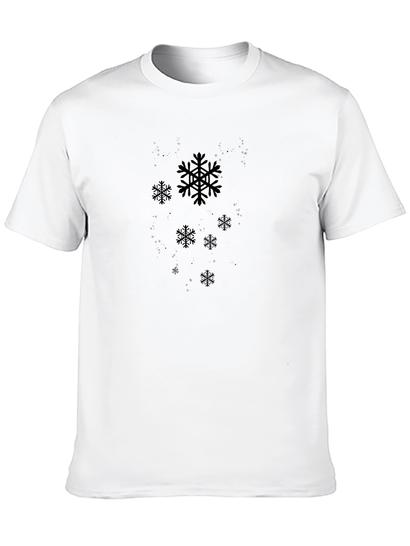 Snowflake Graphic Black T-Shirt - Stylish Winter Wear