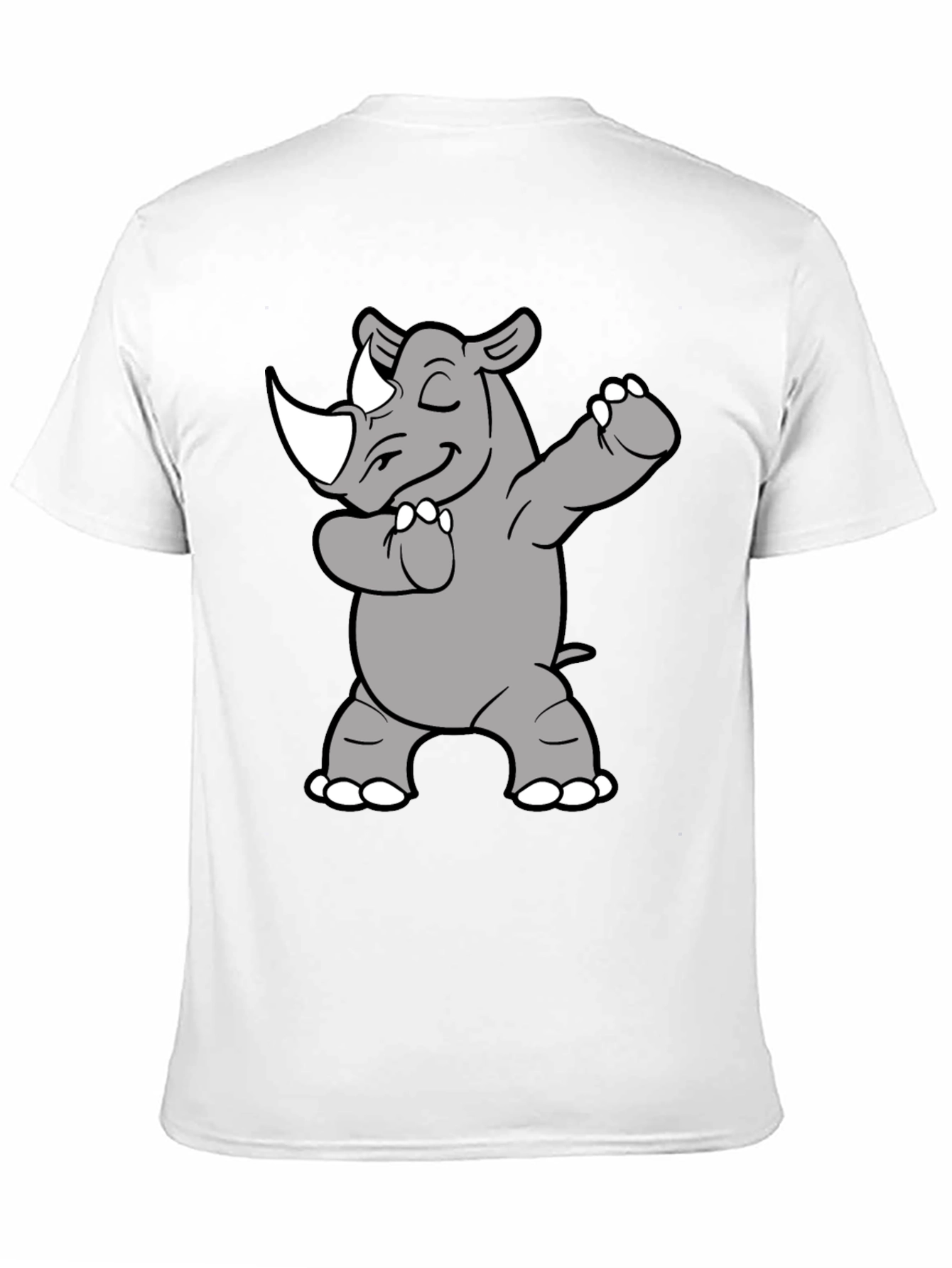 Dabbing Rhino Graphic Tee - Black Cotton Blend