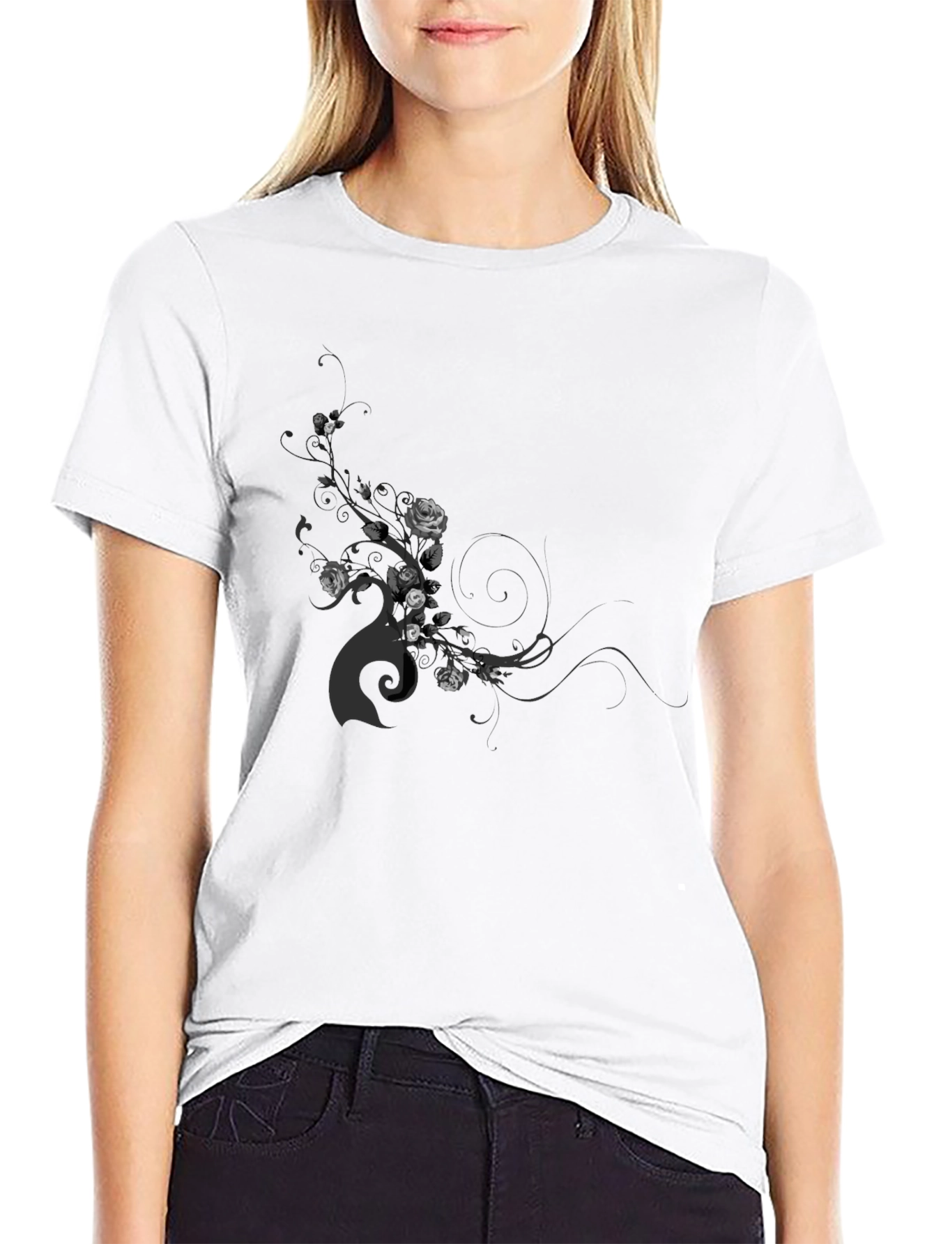 Floral Vine Graphic Print T-Shirt