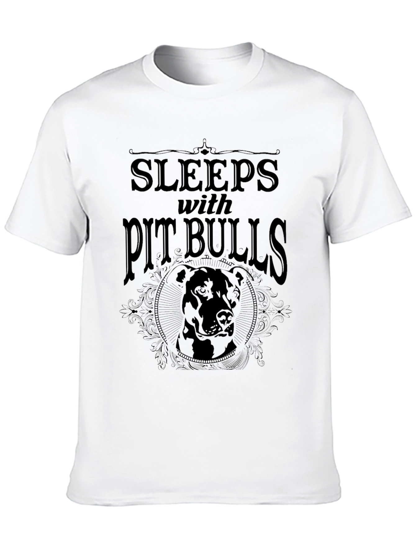 Sleeps With Pit Bulls Graphic Tee - Black