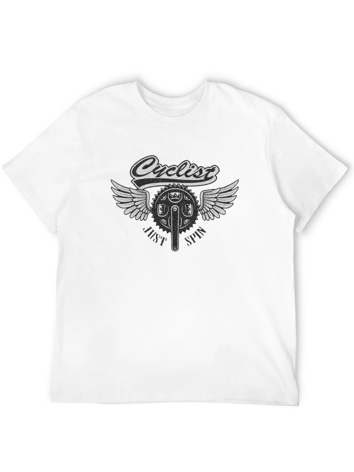 Cyclist Winged Bike Graphic T-Shirt - Black