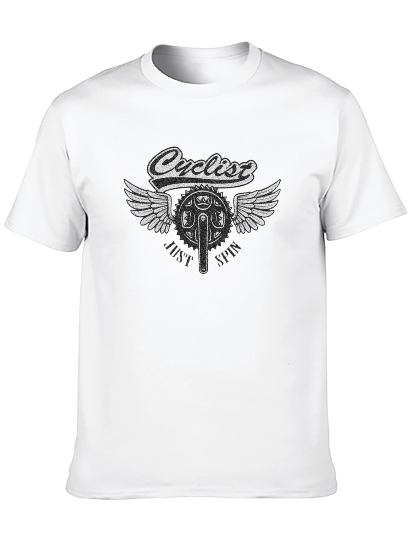Cyclist Winged Bike Graphic T-Shirt - Black