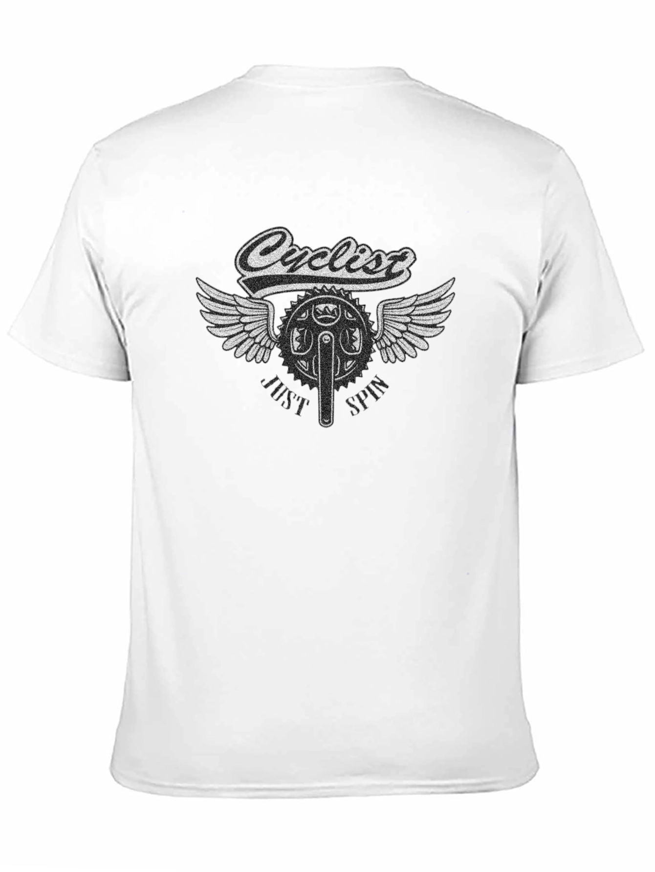 Cyclist Winged Bike Graphic T-Shirt - Black