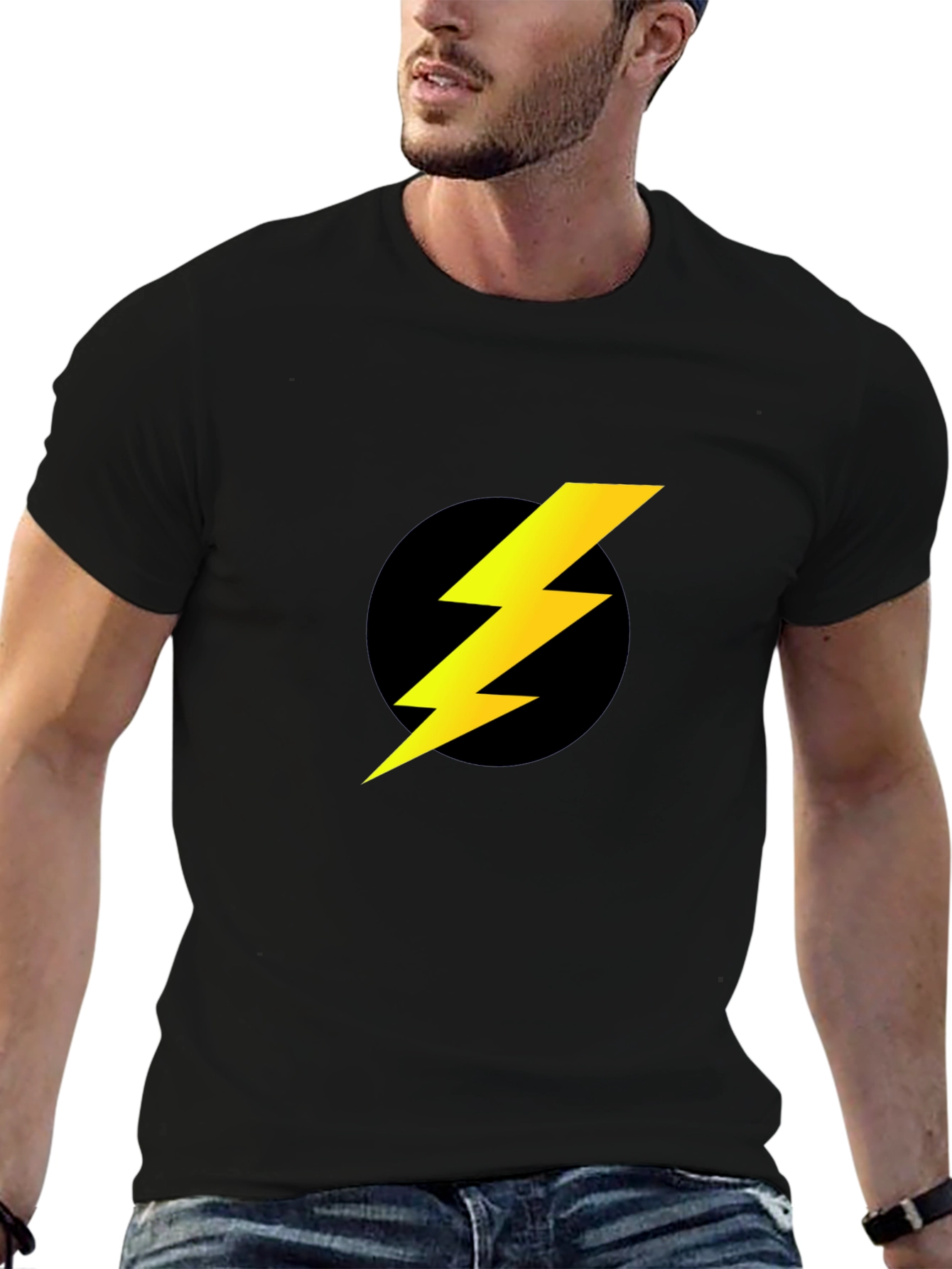 Lightning Bolt Emblem Black T-Shirt