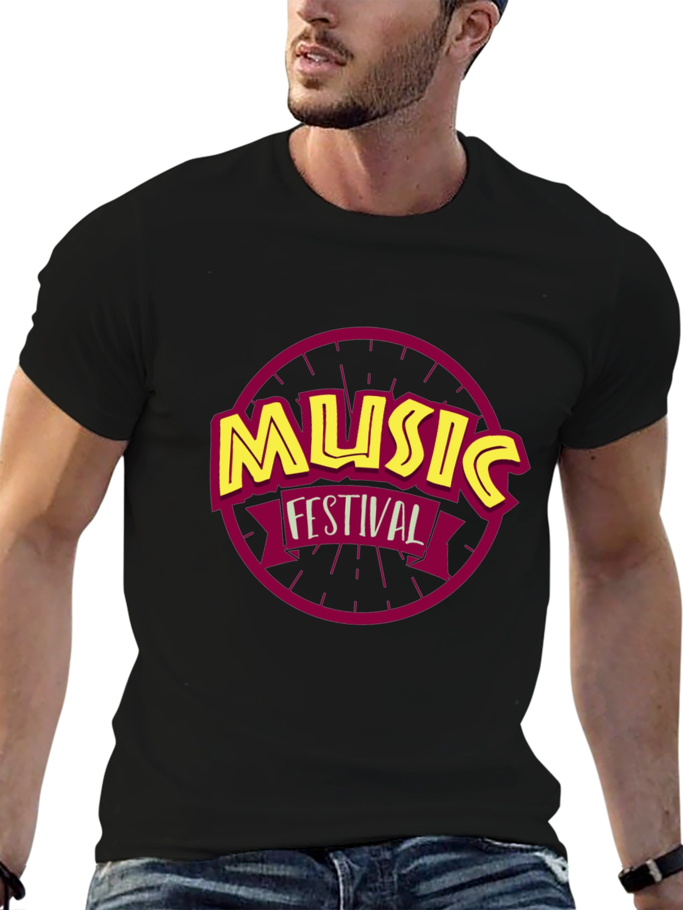 Music Festival Graphic Tee - Classic Black T-Shirt