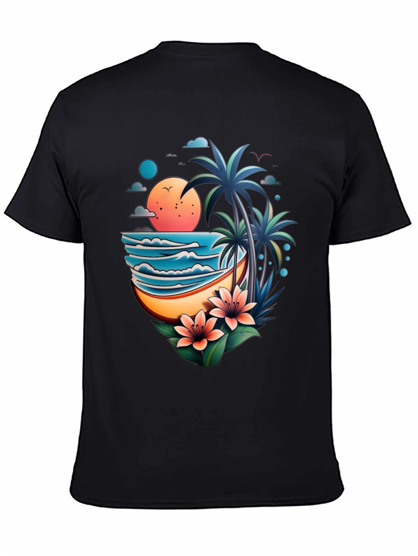 Tropical Paradise Graphic Tee - Beach Vibes