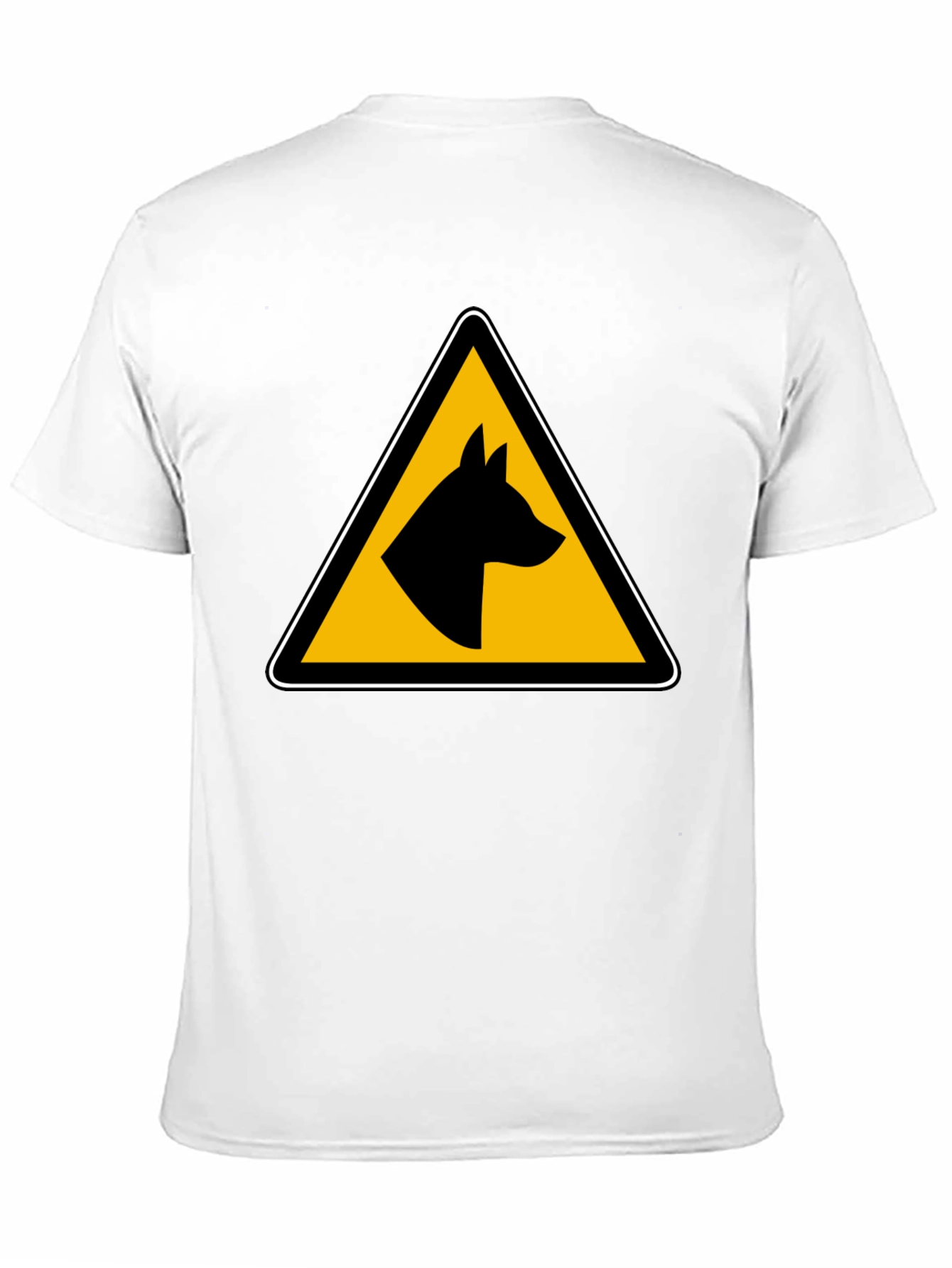 Dog Warning Sign Graphic Tee - Black Unisex T-Shirt