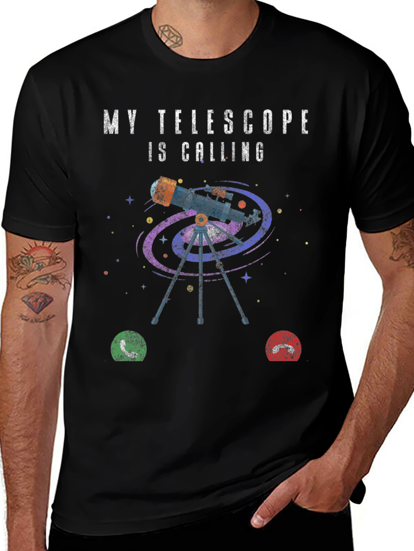 Telescope Calling Graphic T-Shirt
