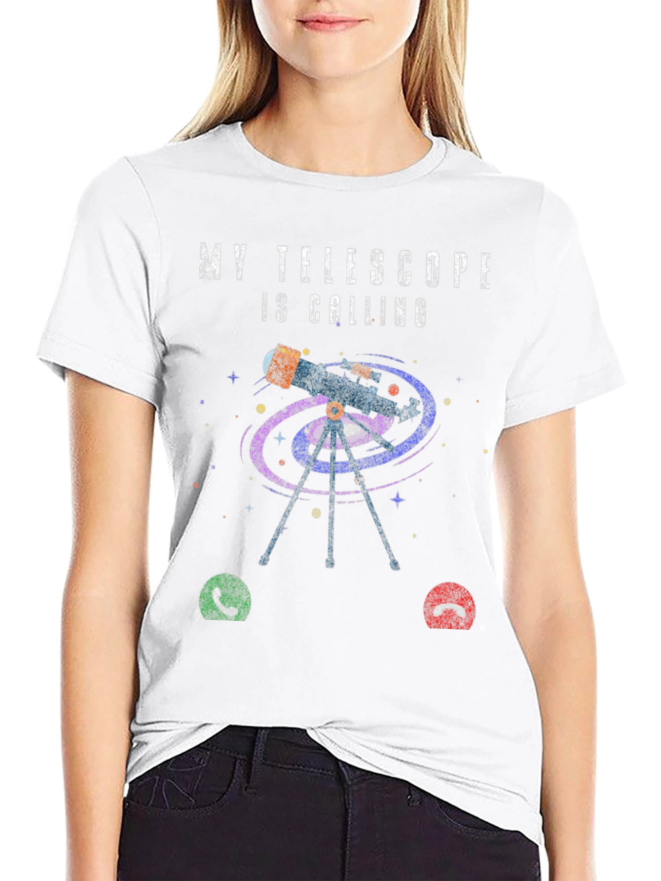 Telescope Calling Graphic T-Shirt