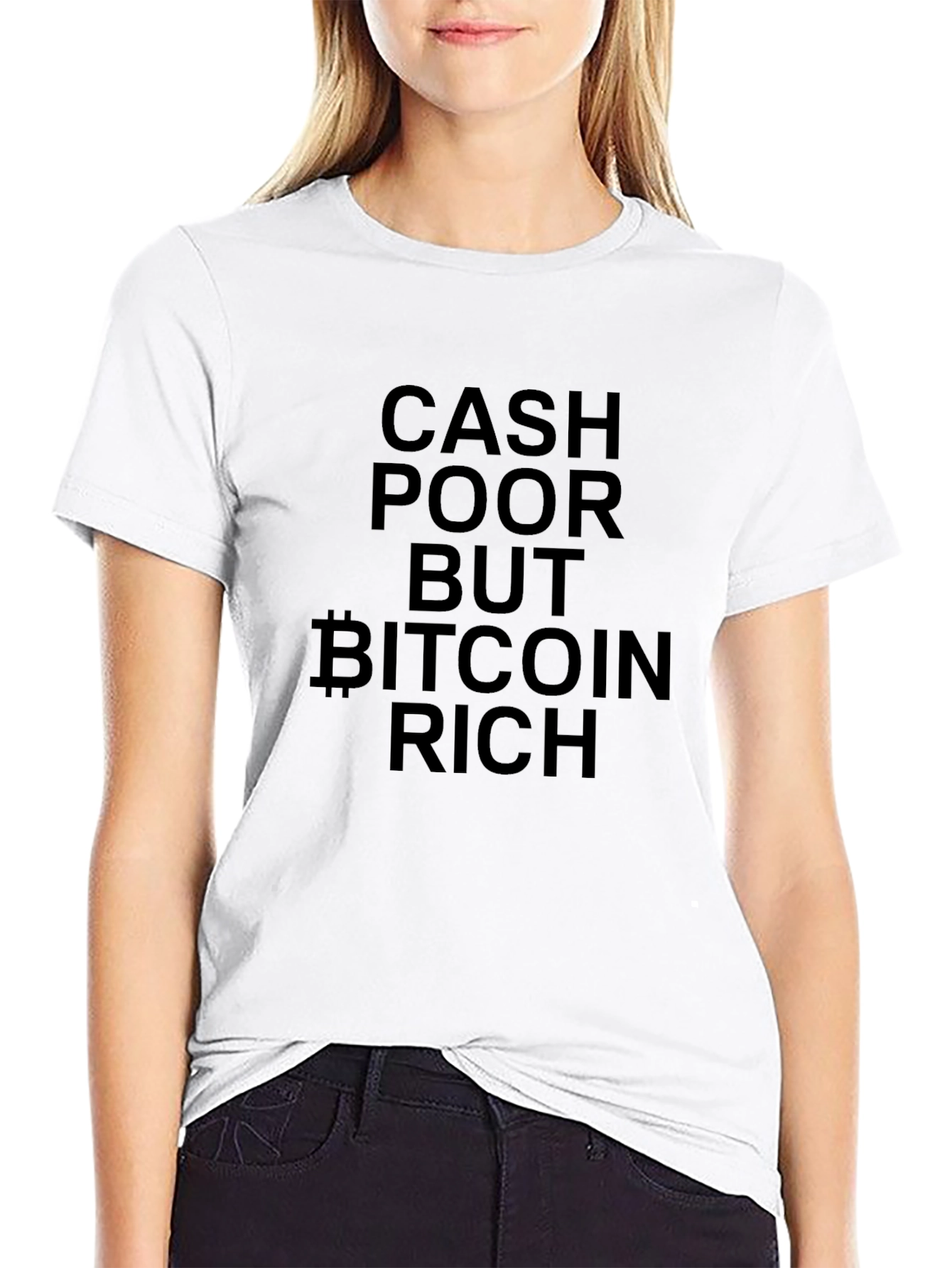Cash Poor Bitcoin Rich Black T-Shirt