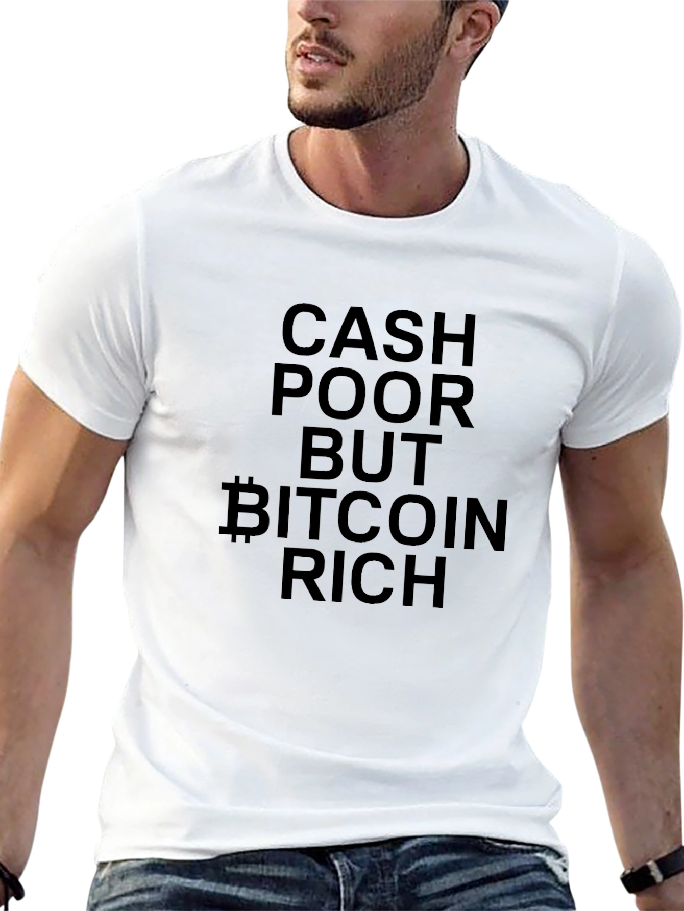 Cash Poor Bitcoin Rich Black T-Shirt