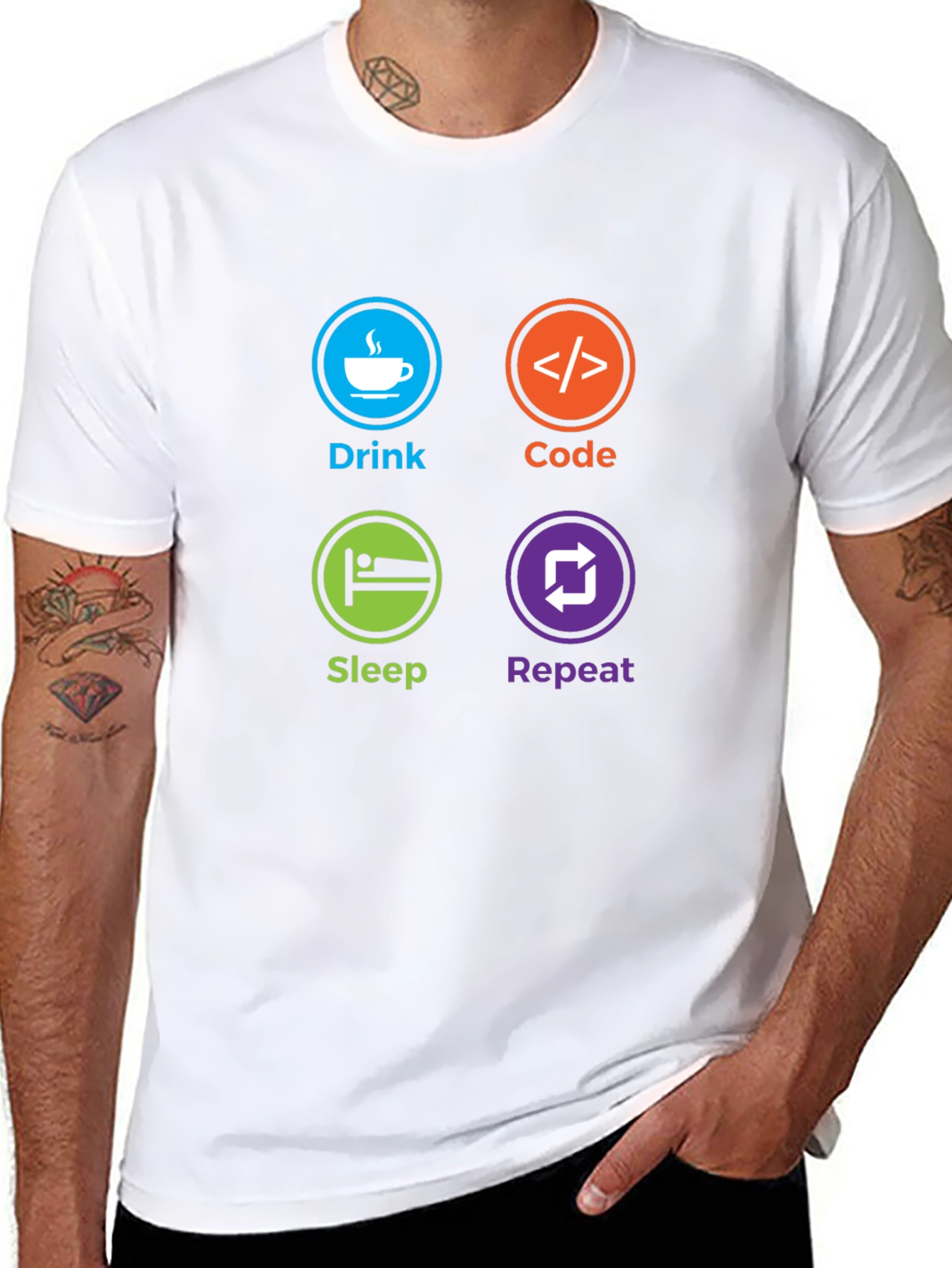 Drink Code Sleep Repeat T-Shirt - Programmer Humor