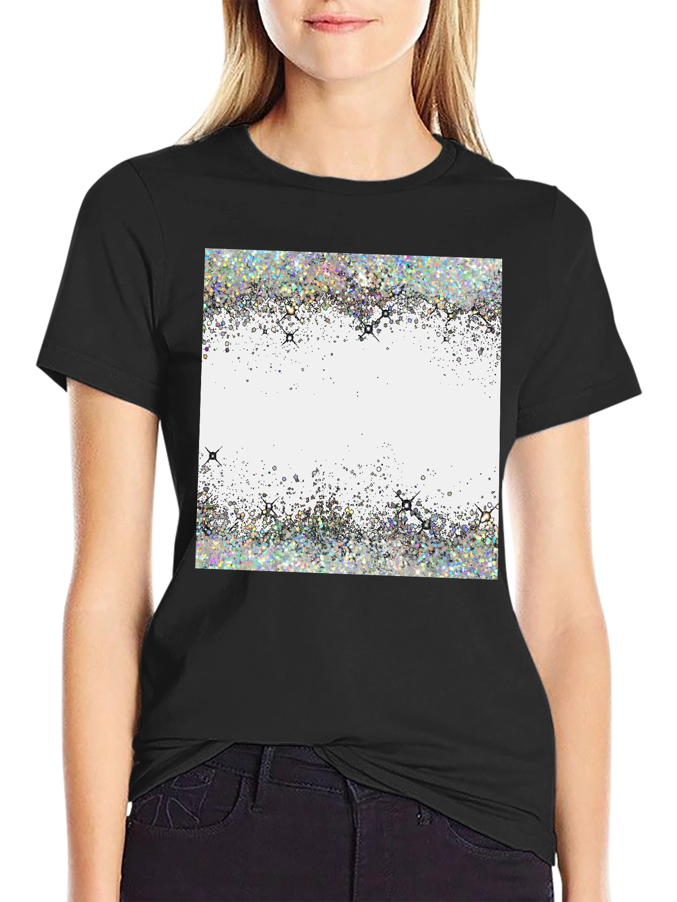 Glitter Burst Graphic Tee - Stylish Casual Wear