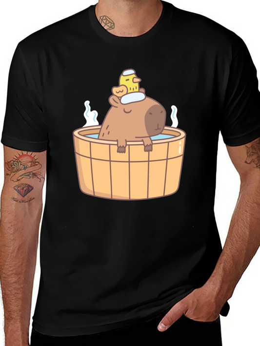 Capybara in Hot Tub T-Shirt - Cute Relaxing Design