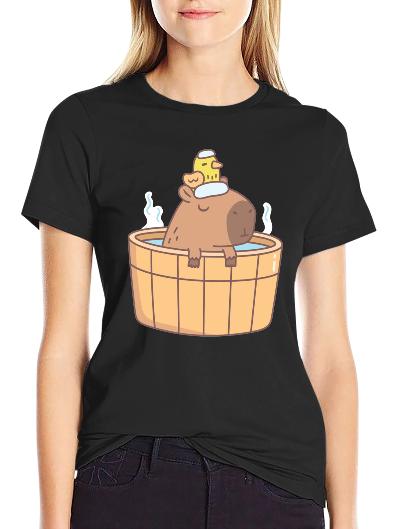 Capybara in Hot Tub T-Shirt - Cute Relaxing Design