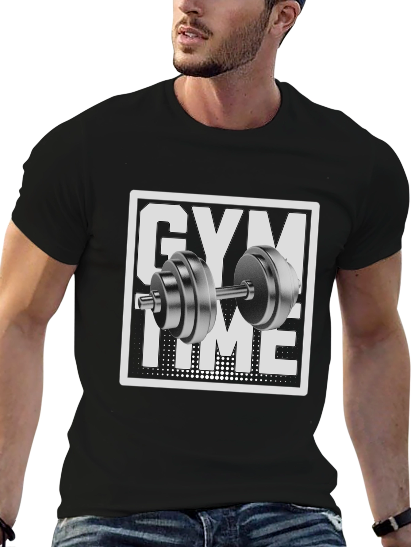 Gym Time Black Graphic T-Shirt - Workout Ready