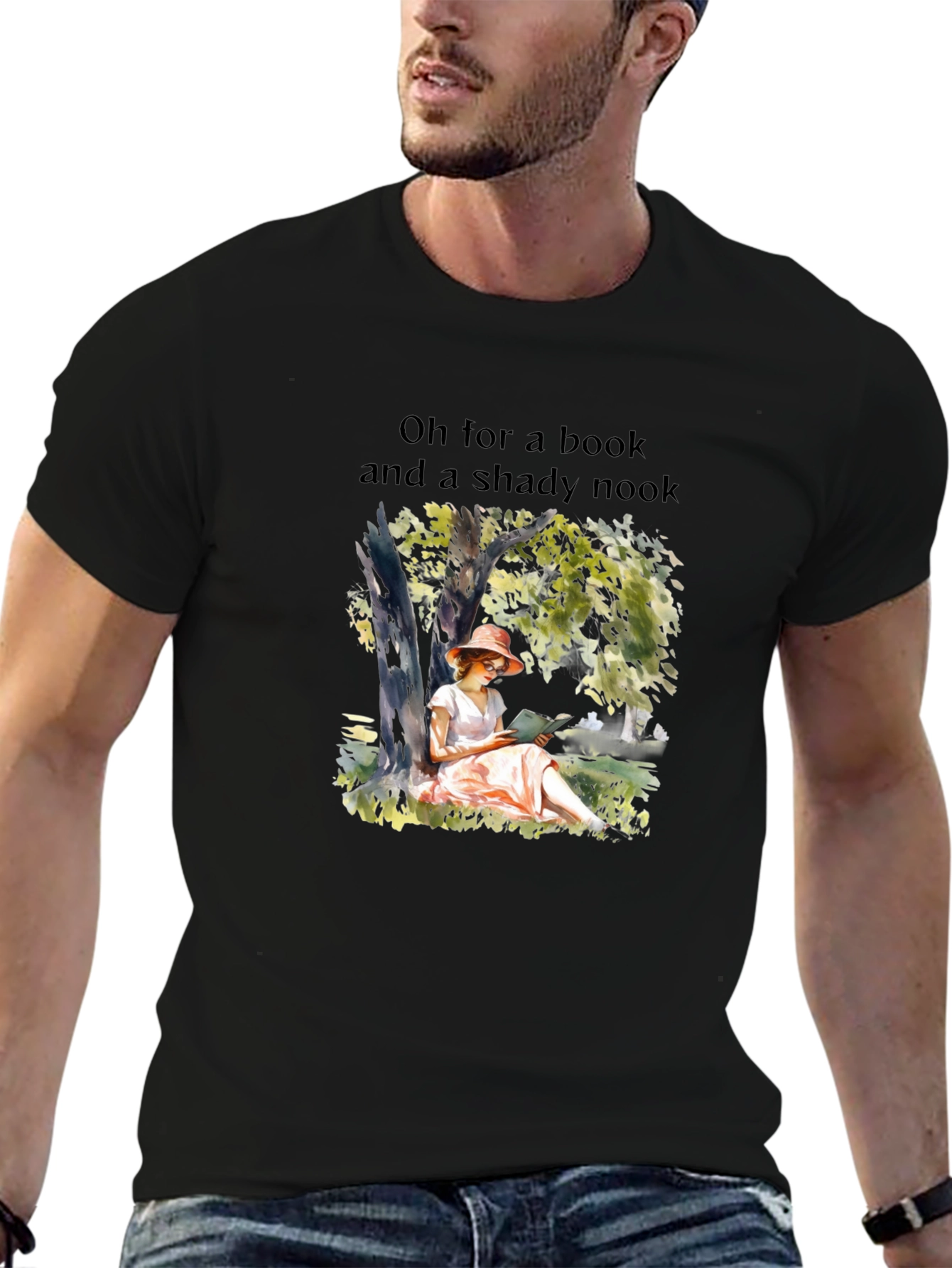 Bookworm T-Shirt: Shady Nook and a Book