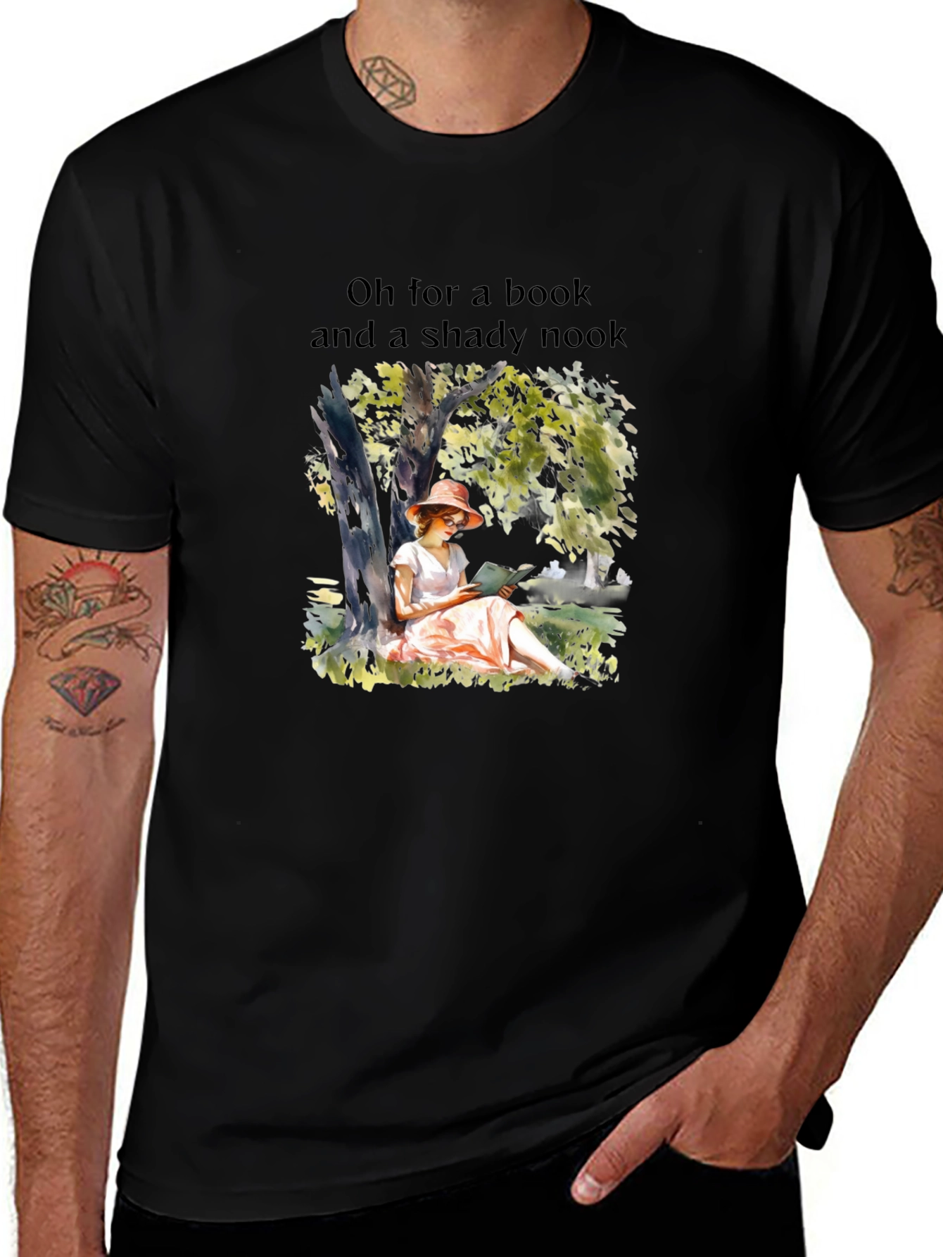 Bookworm T-Shirt: Shady Nook and a Book
