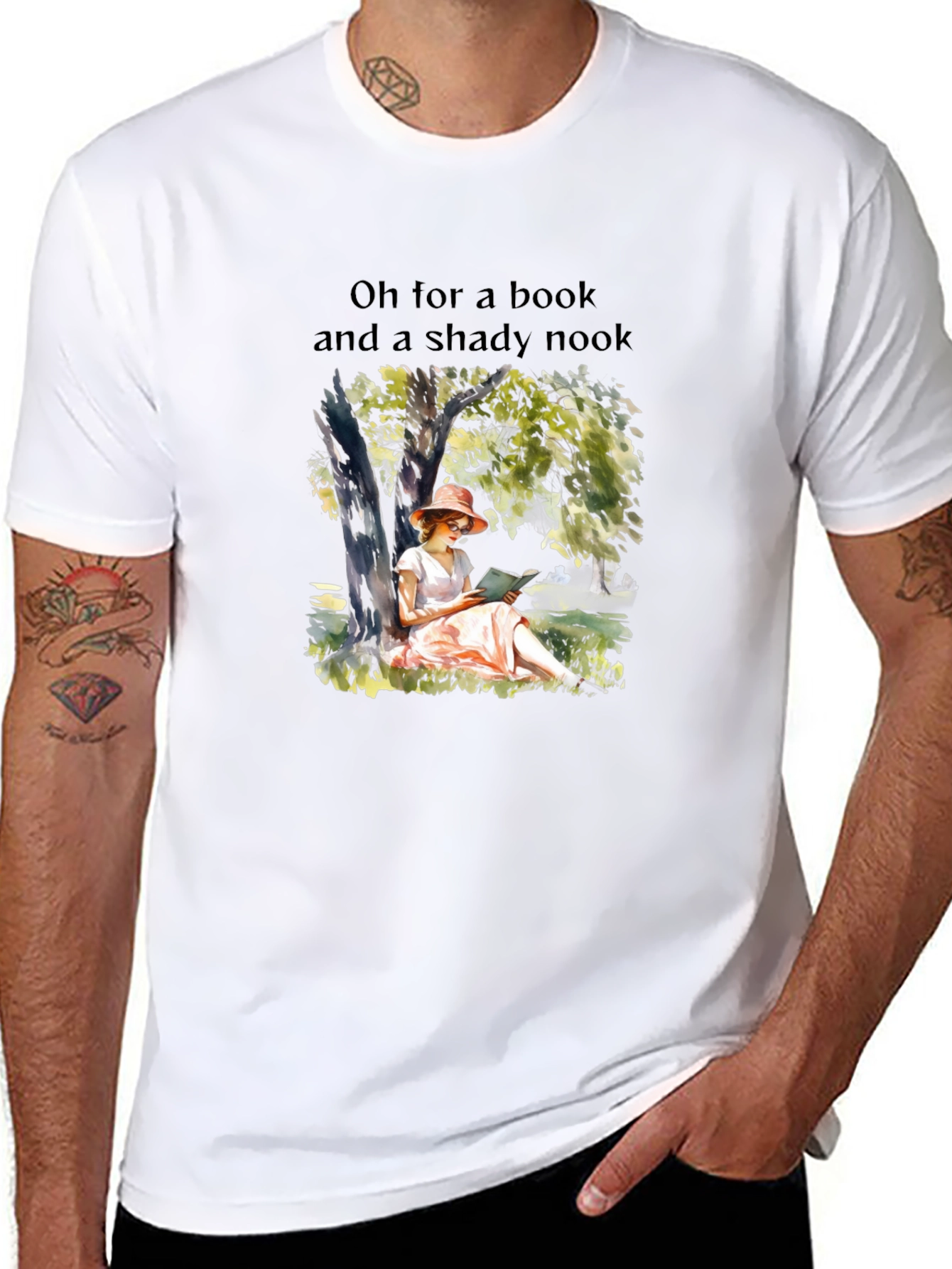 Bookworm T-Shirt: Shady Nook and a Book