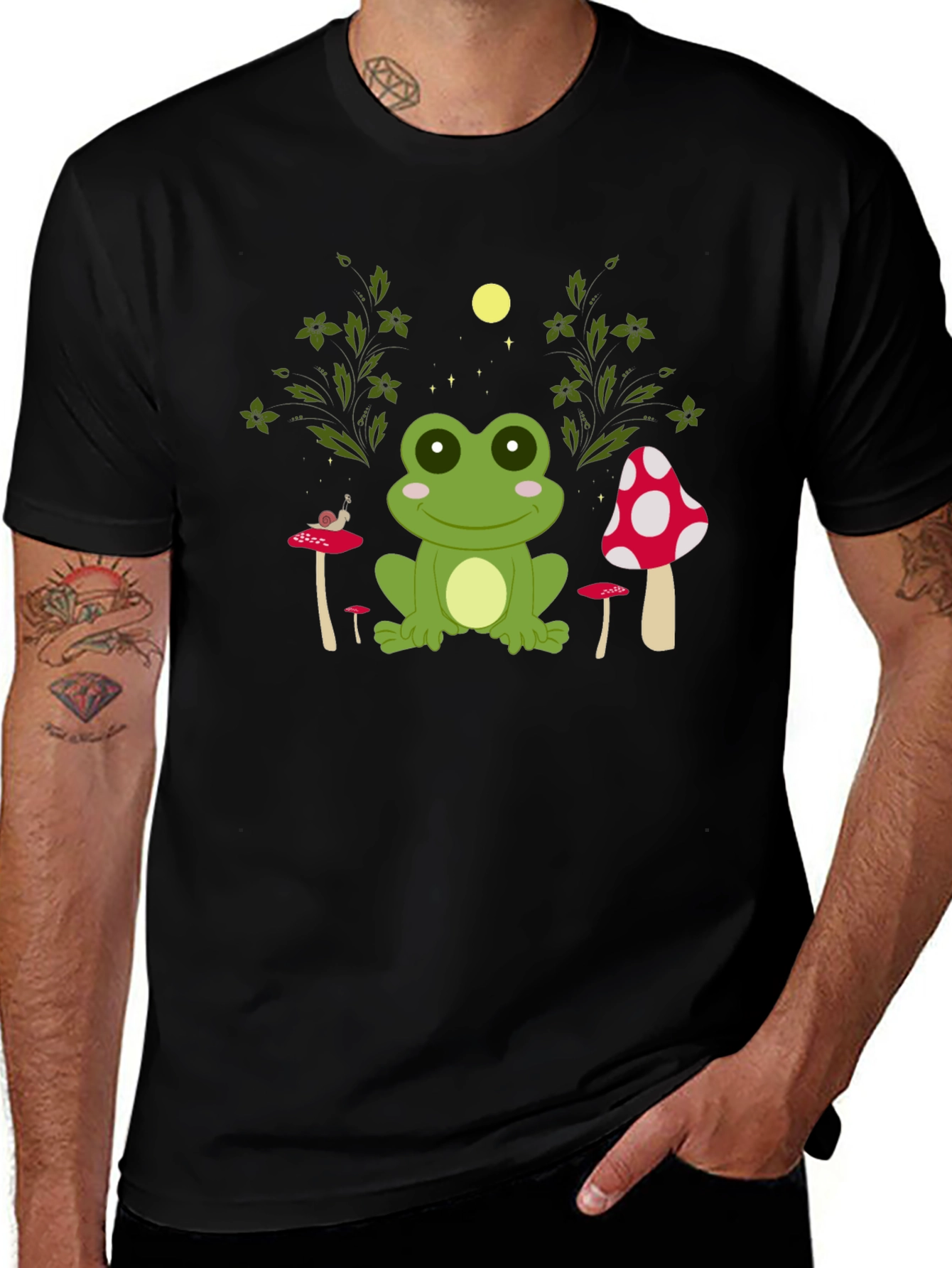 Frog and Mushroom Graphic Tee