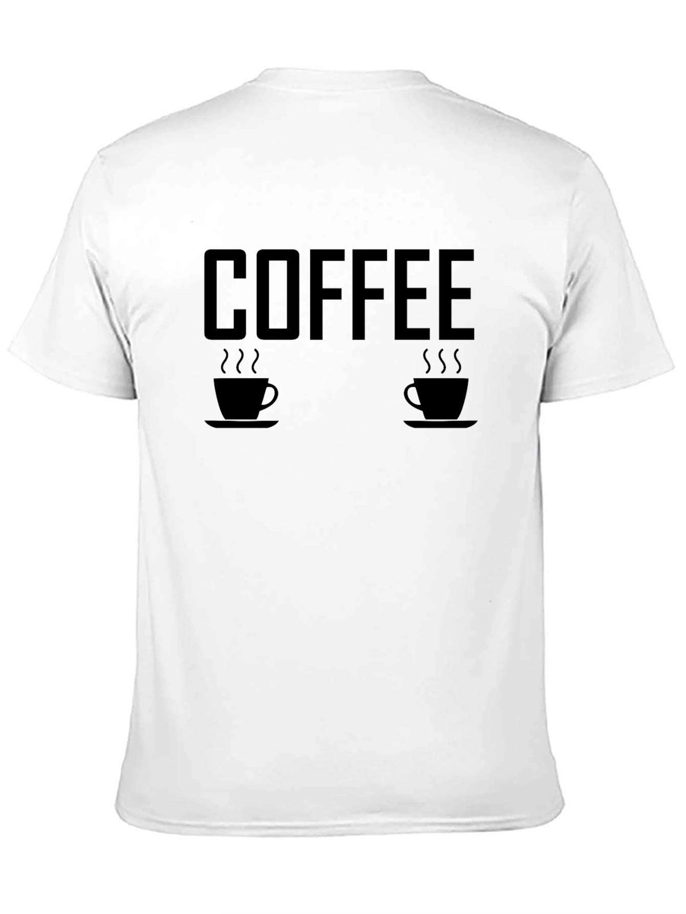 Coffee Cups Graphic T-Shirt - Black Casual Tee
