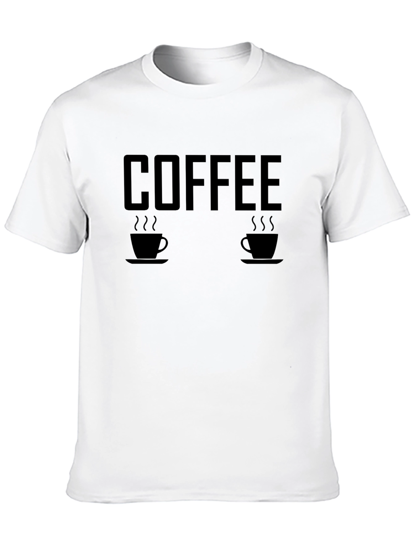 Coffee Cups Graphic T-Shirt - Black Casual Tee