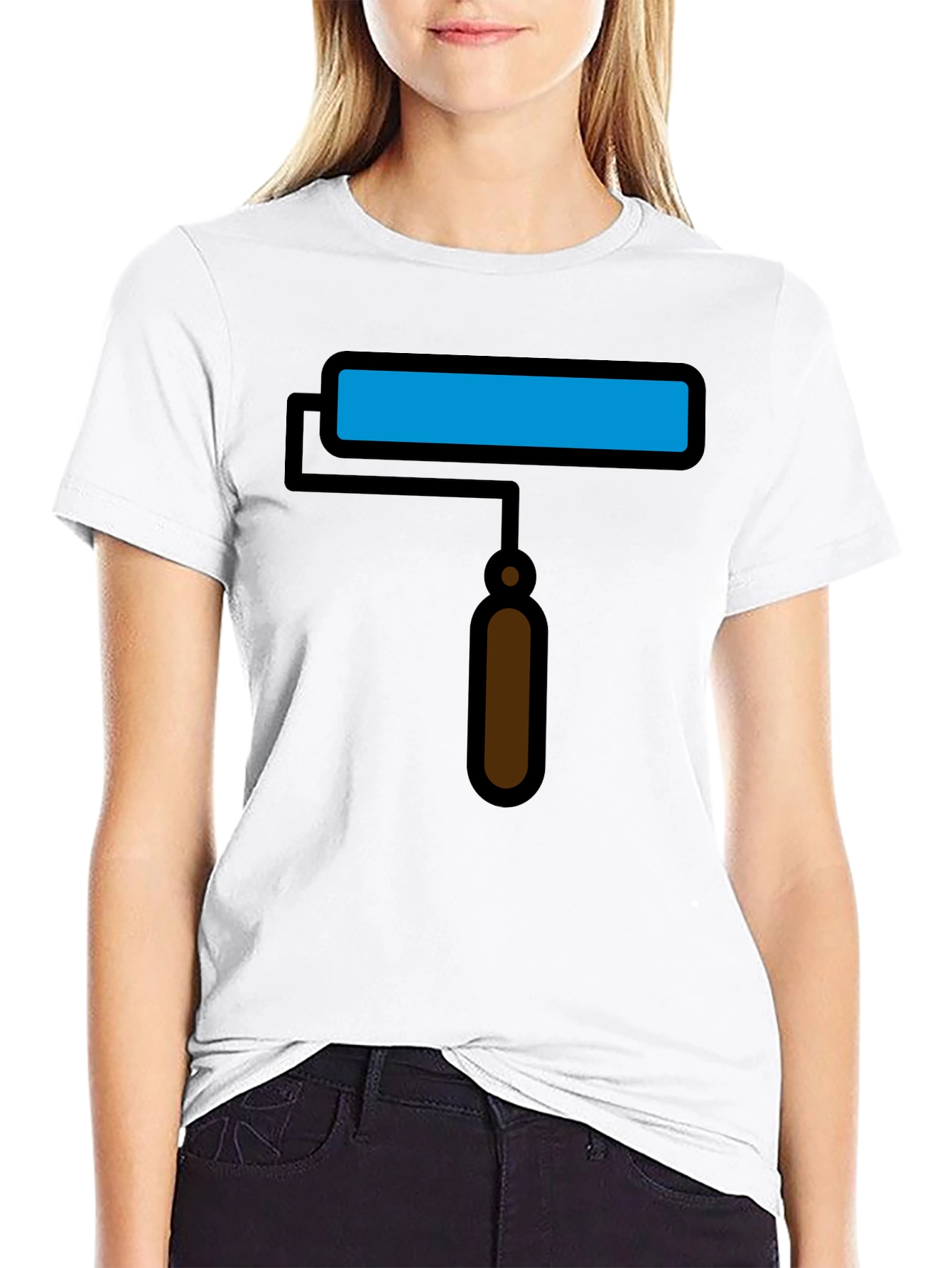 Paint Roller Graphic Tee - Artsy Black T-Shirt