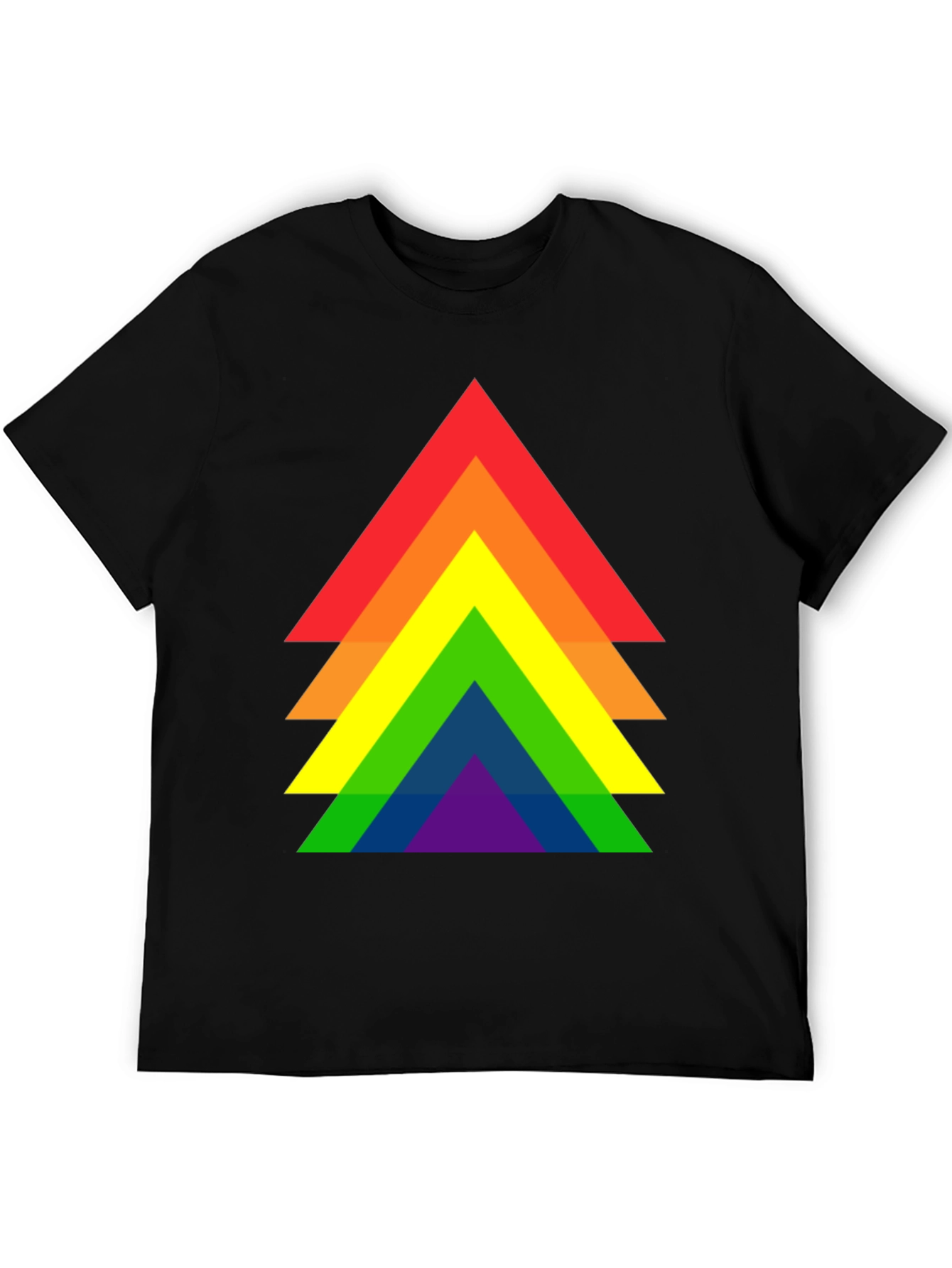 Rainbow Pride Triangle Graphic Tee - Black