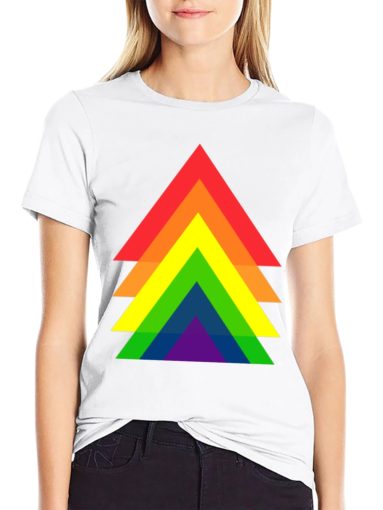 Rainbow Pride Triangle Graphic Tee - Black