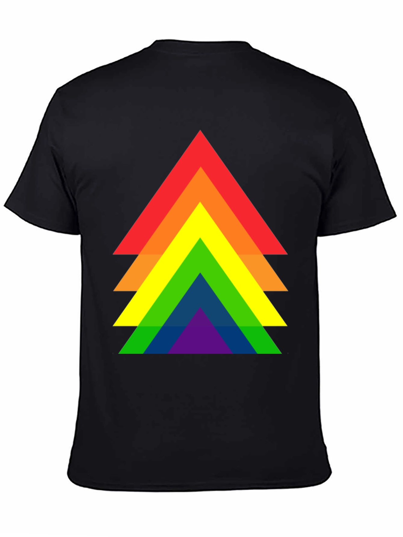 Rainbow Pride Triangle Graphic Tee - Black