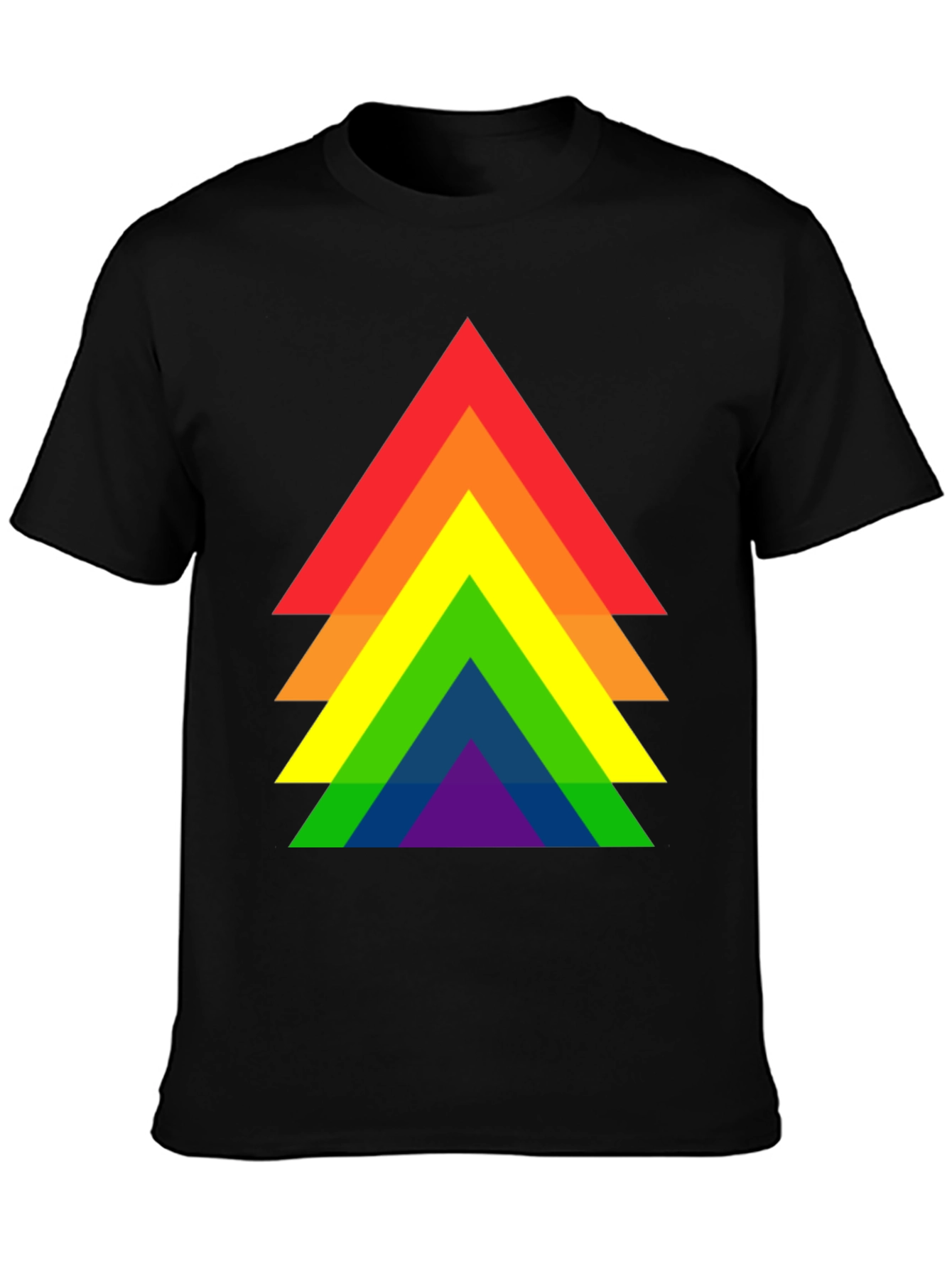Rainbow Pride Triangle Graphic Tee - Black