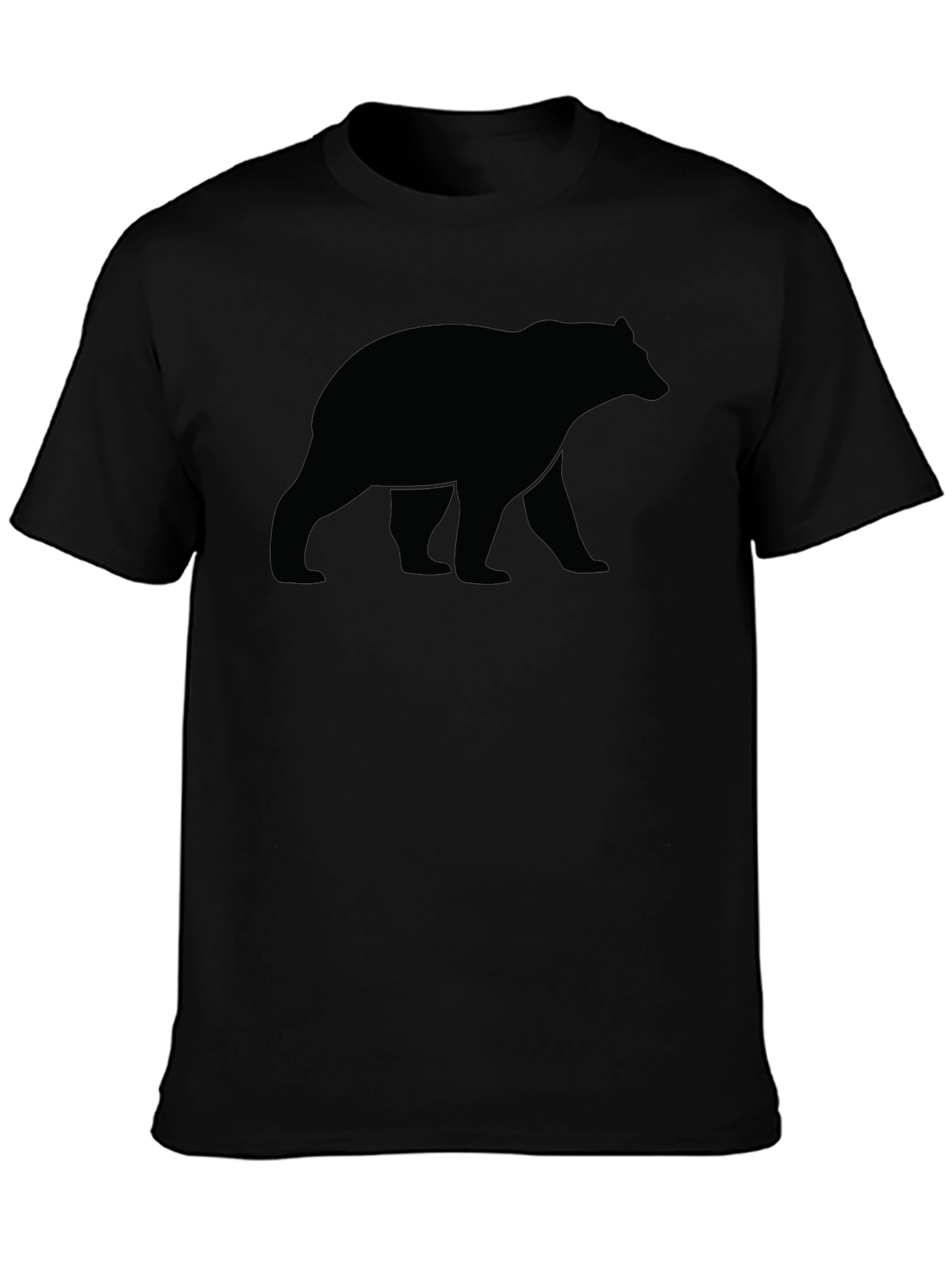 Bear Silhouette T-Shirt - Classic Crew Neck Tee