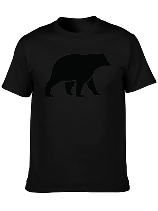 Bear Silhouette T-Shirt - Classic Crew Neck Tee