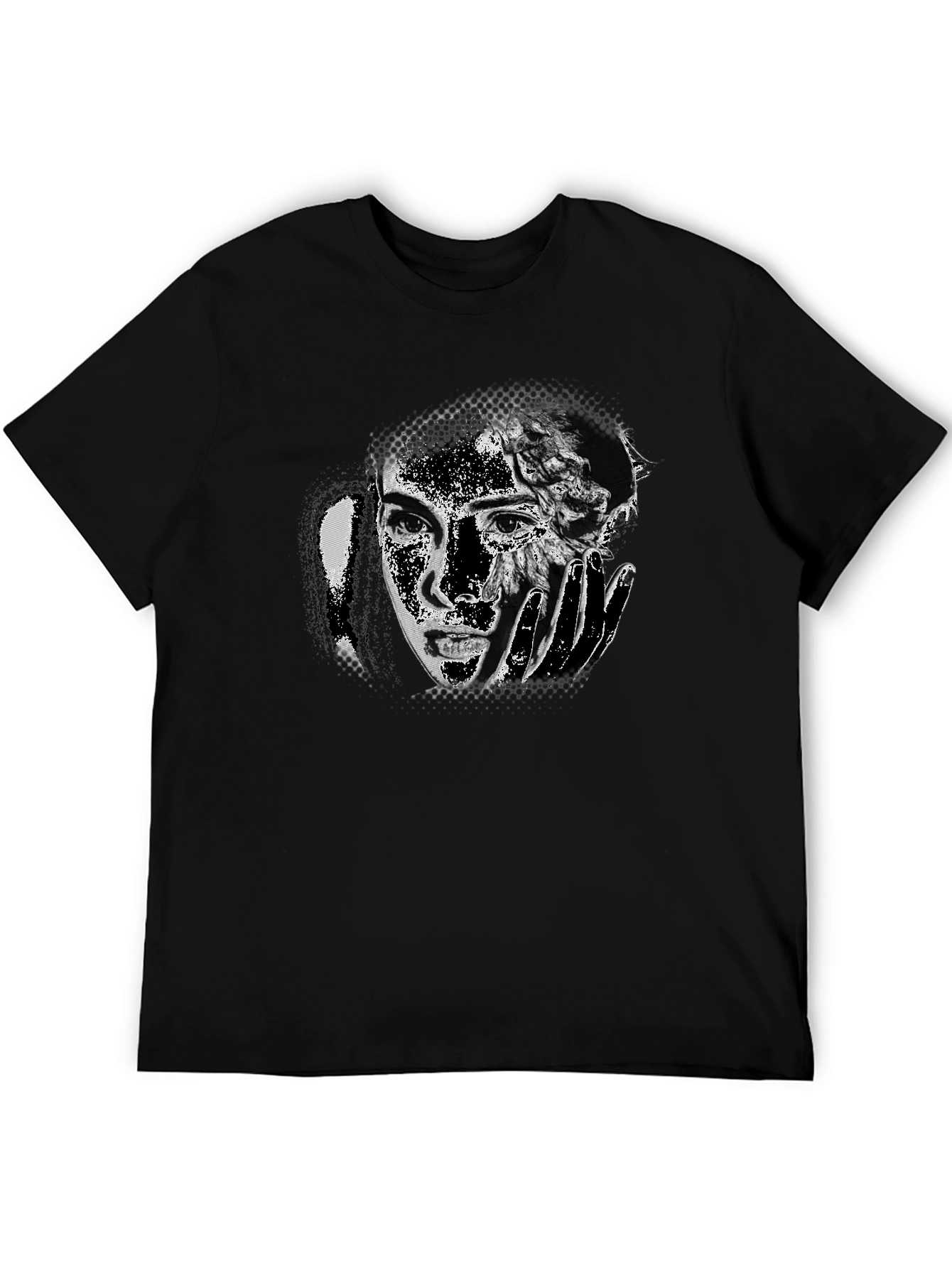 Monochrome Portrait Graphic Tee - Soft Cotton Blend